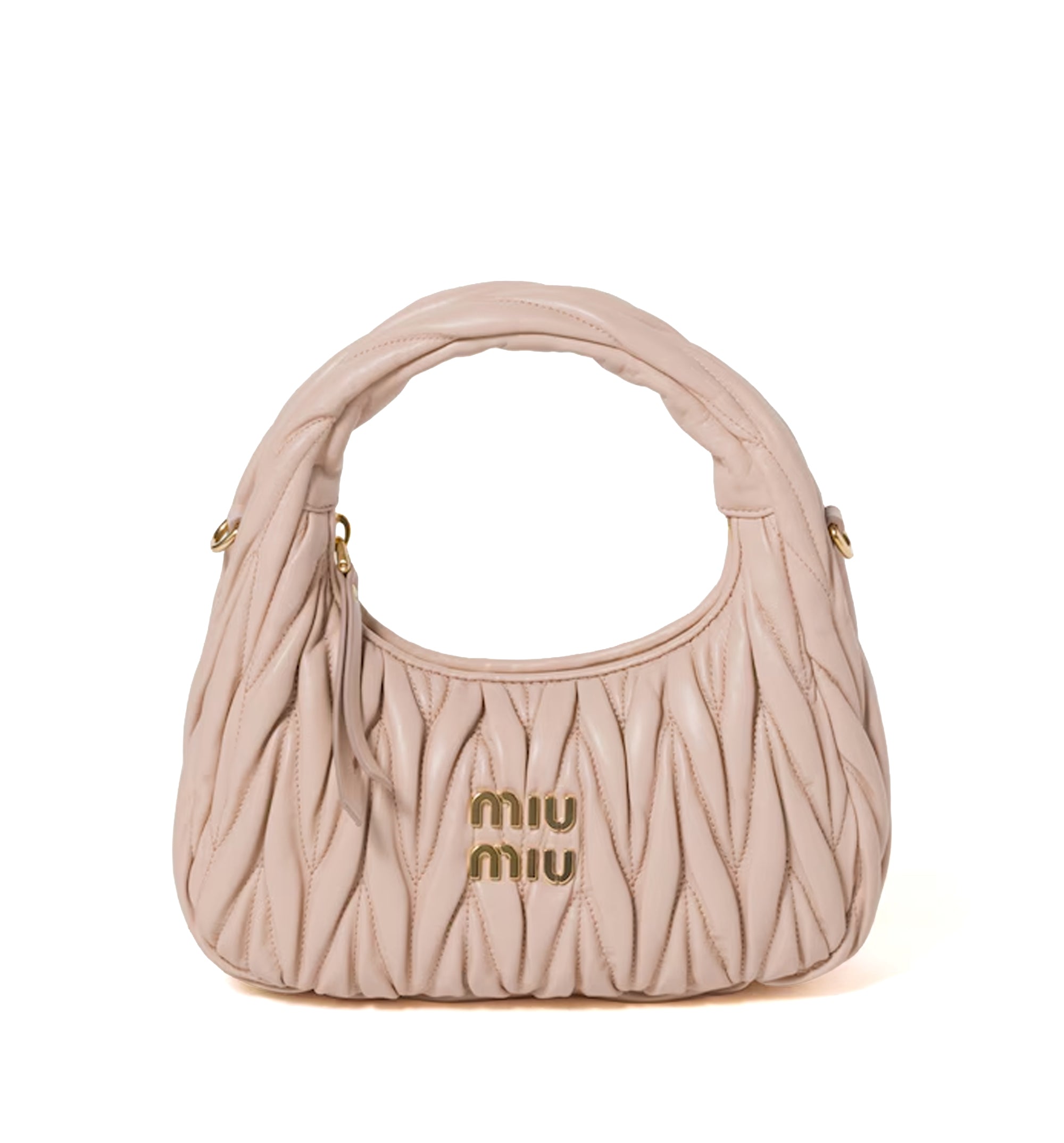 Wander matelassé nappa leather hobo bag