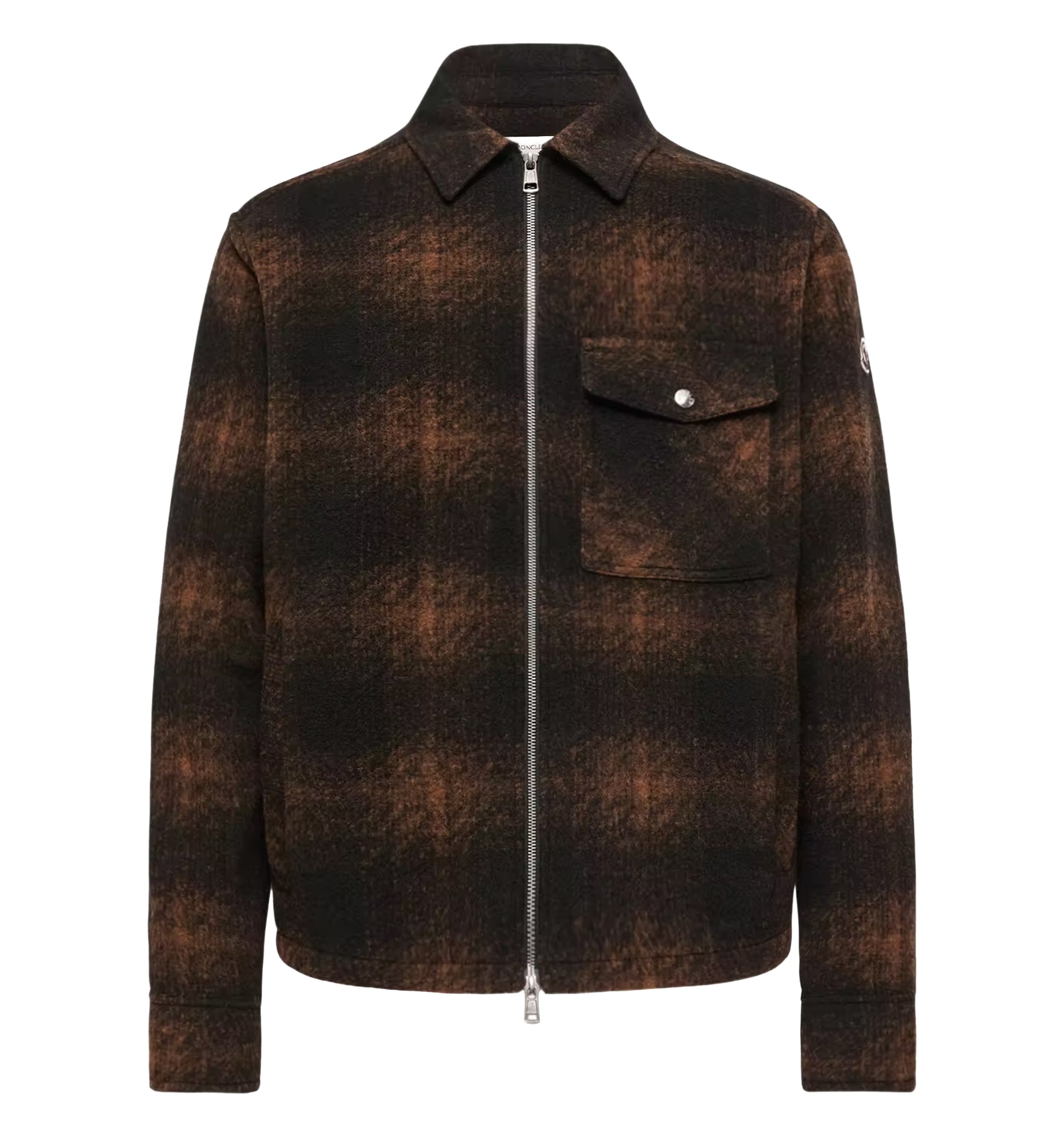 Check Jersey Zip-up Shirt