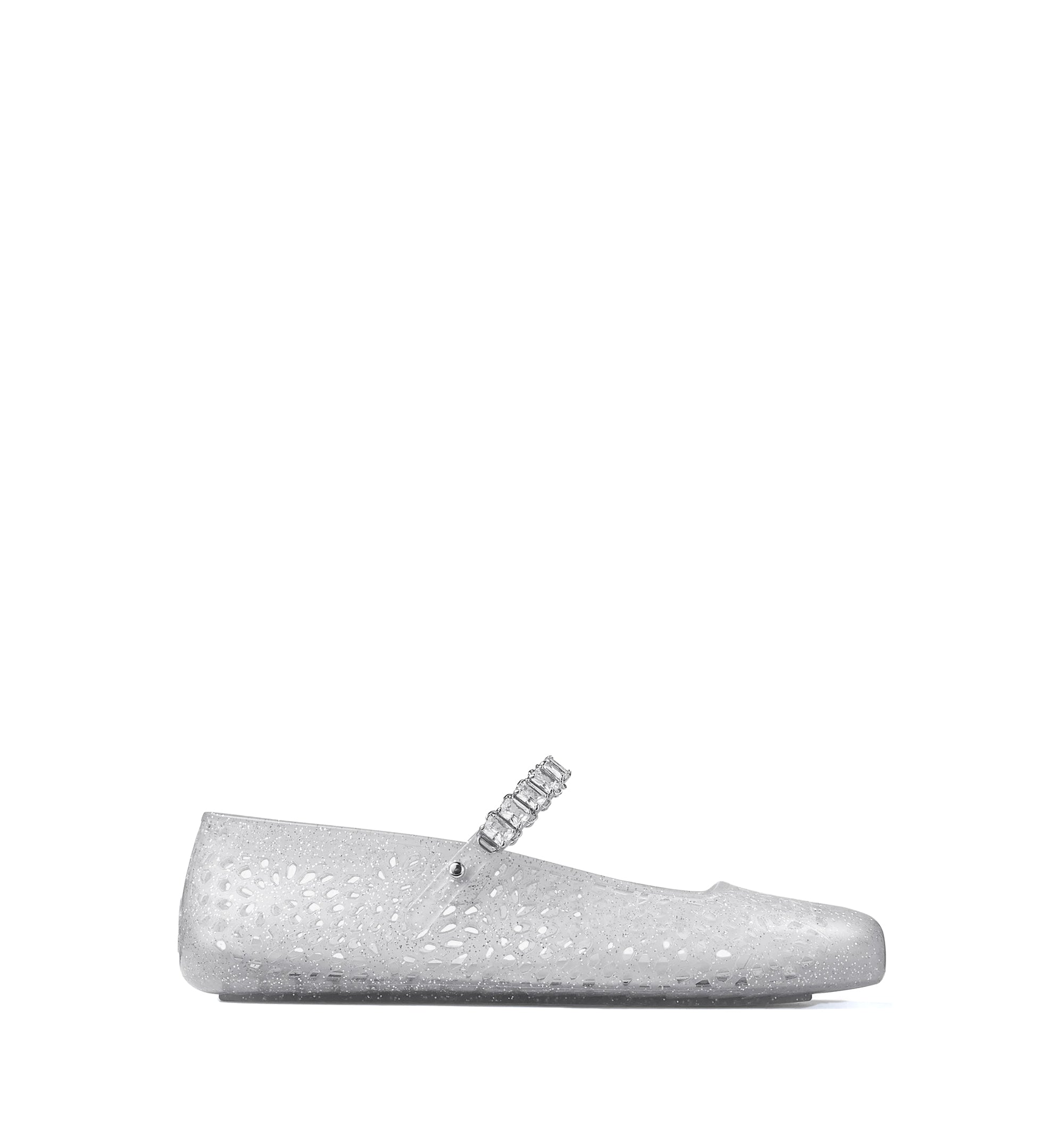 The Jelly Ballerina Flats with Crystal Embellishment  Sale Price$495