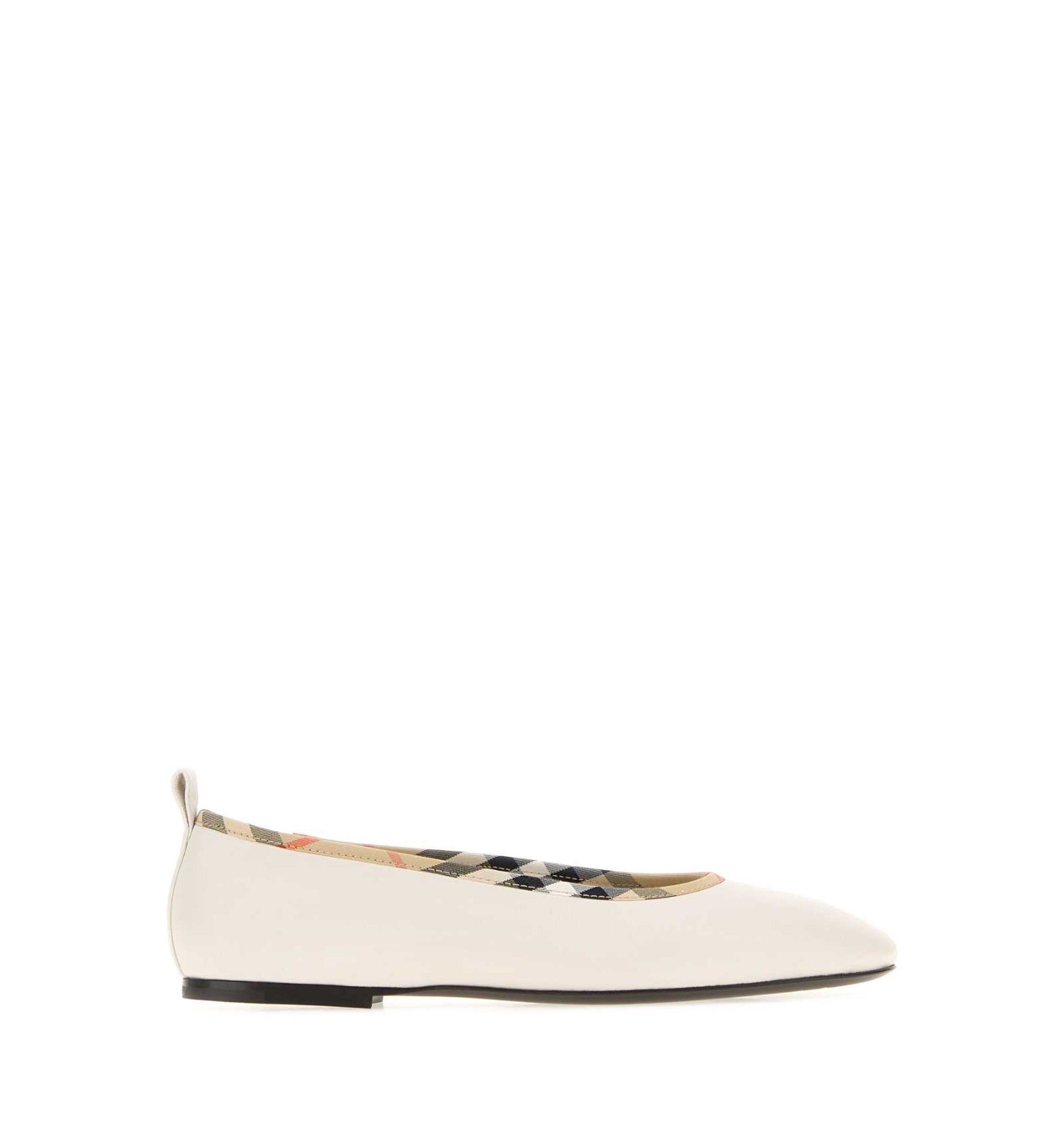 Ivory leather Robin ballerinas