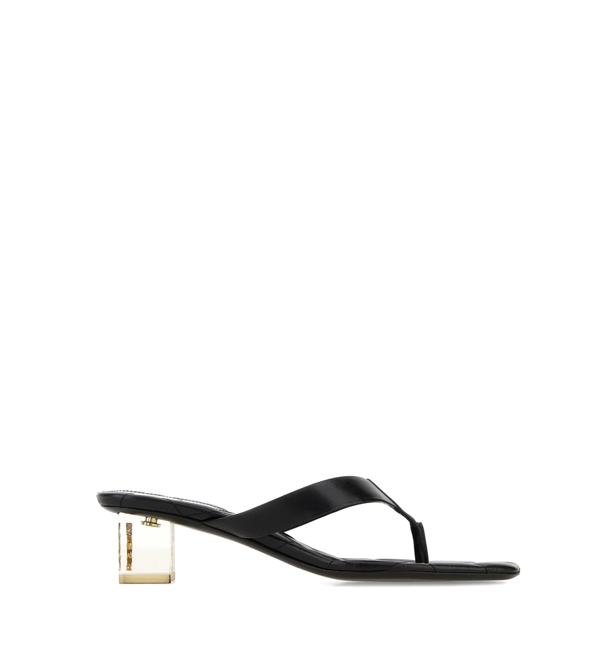 Black leather Sip mules