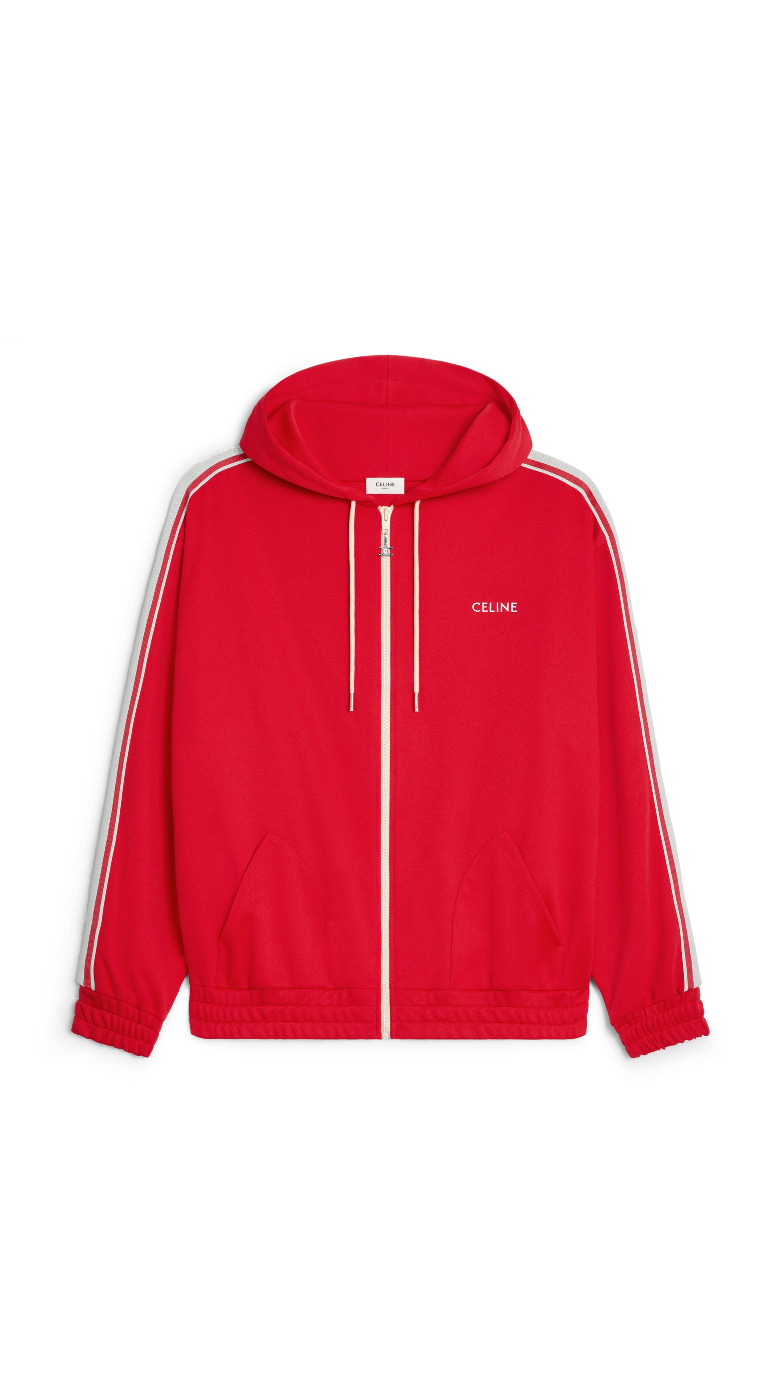 Tracksuit Jacket in Doulbe Face Jersey - Red/Off White