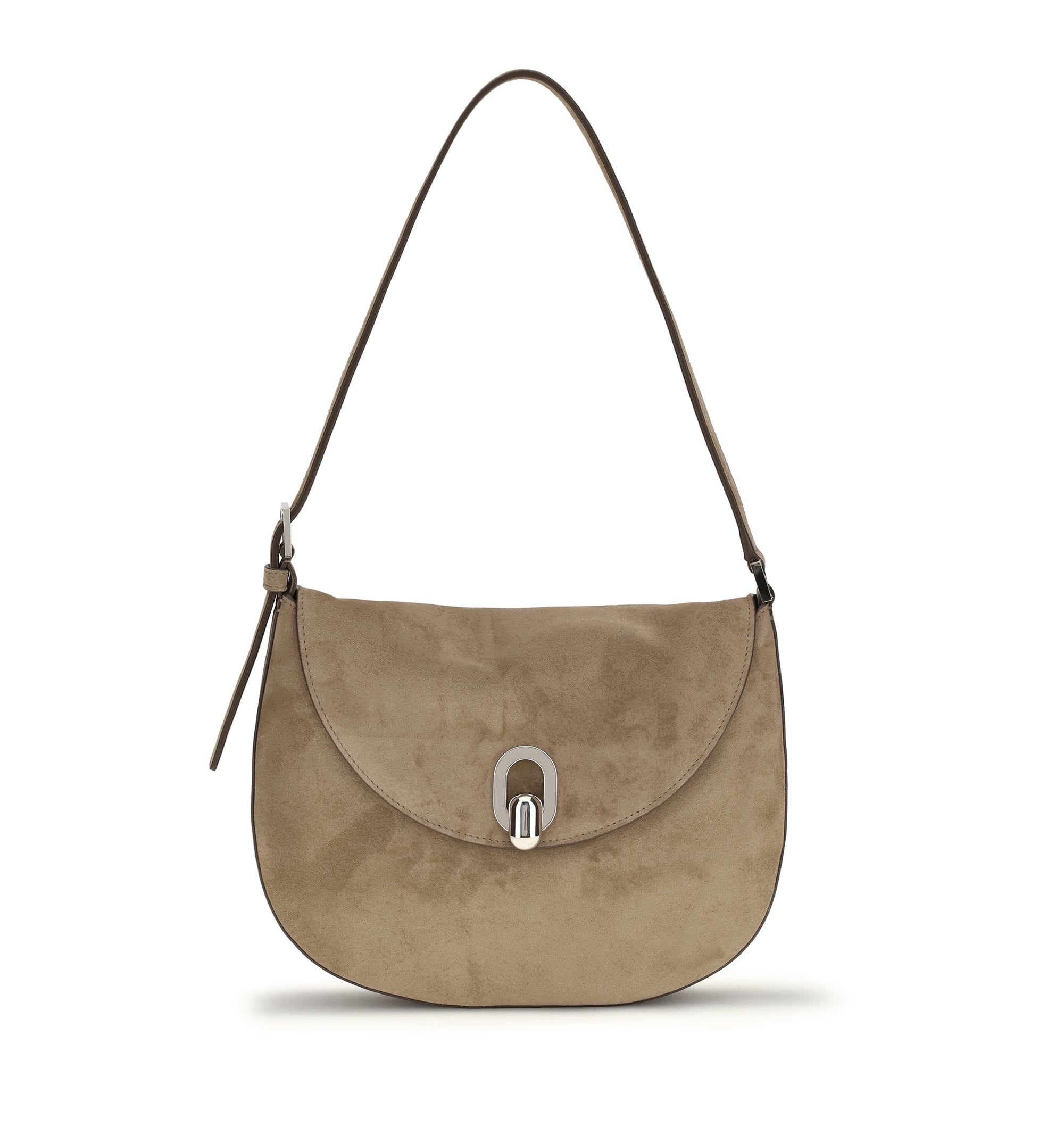 Small Tondo Hobo in Suede