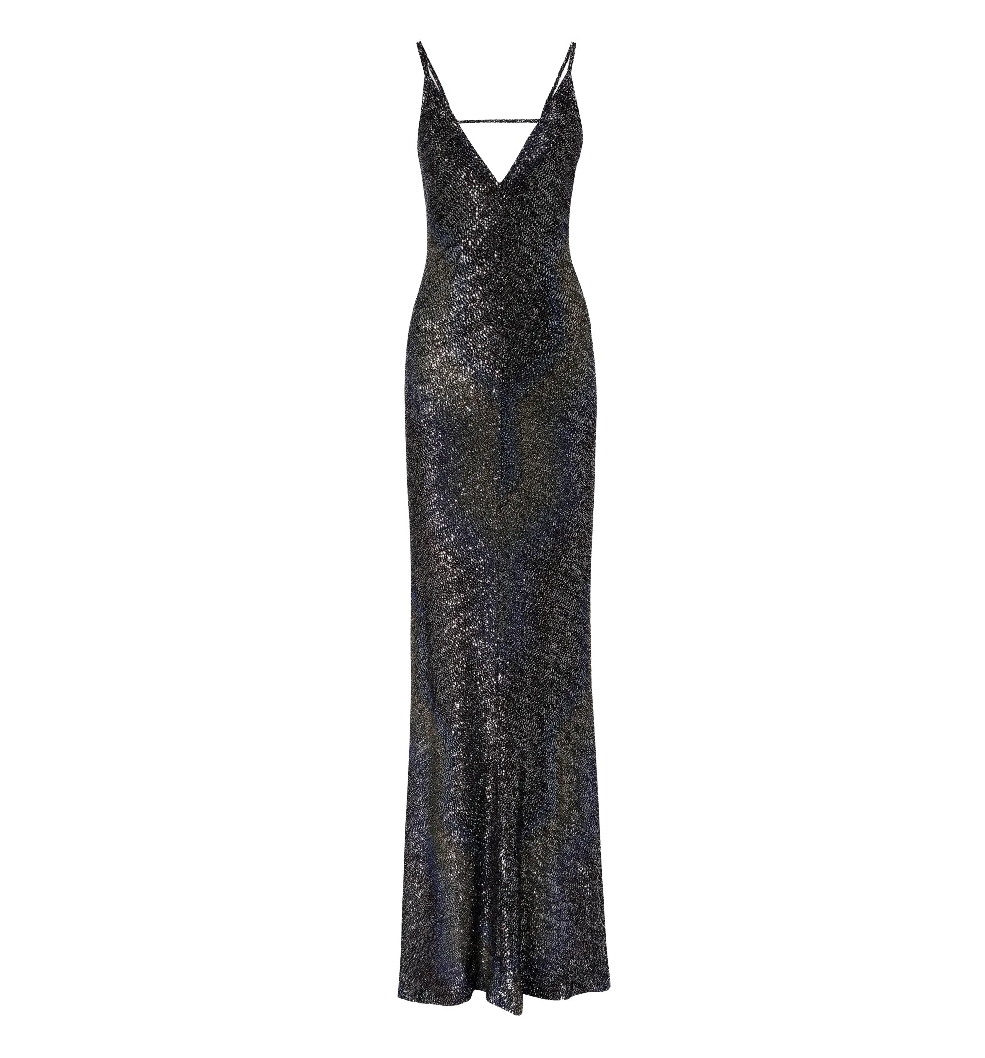 Long Dégradé Knit Dress With Sequins