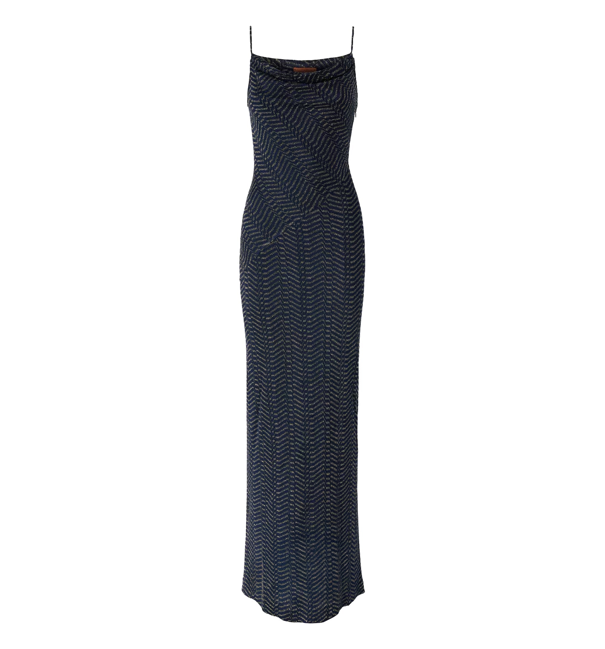 Long viscose lamé dress with hood