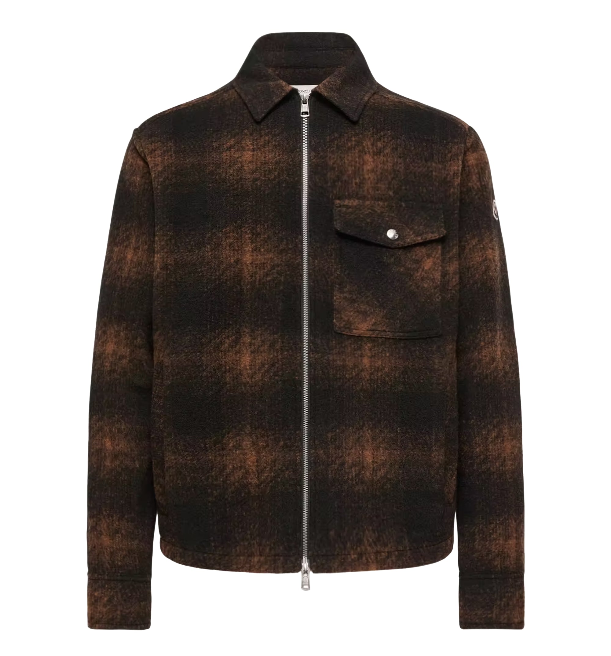 Check Jersey Zip-up Shirt