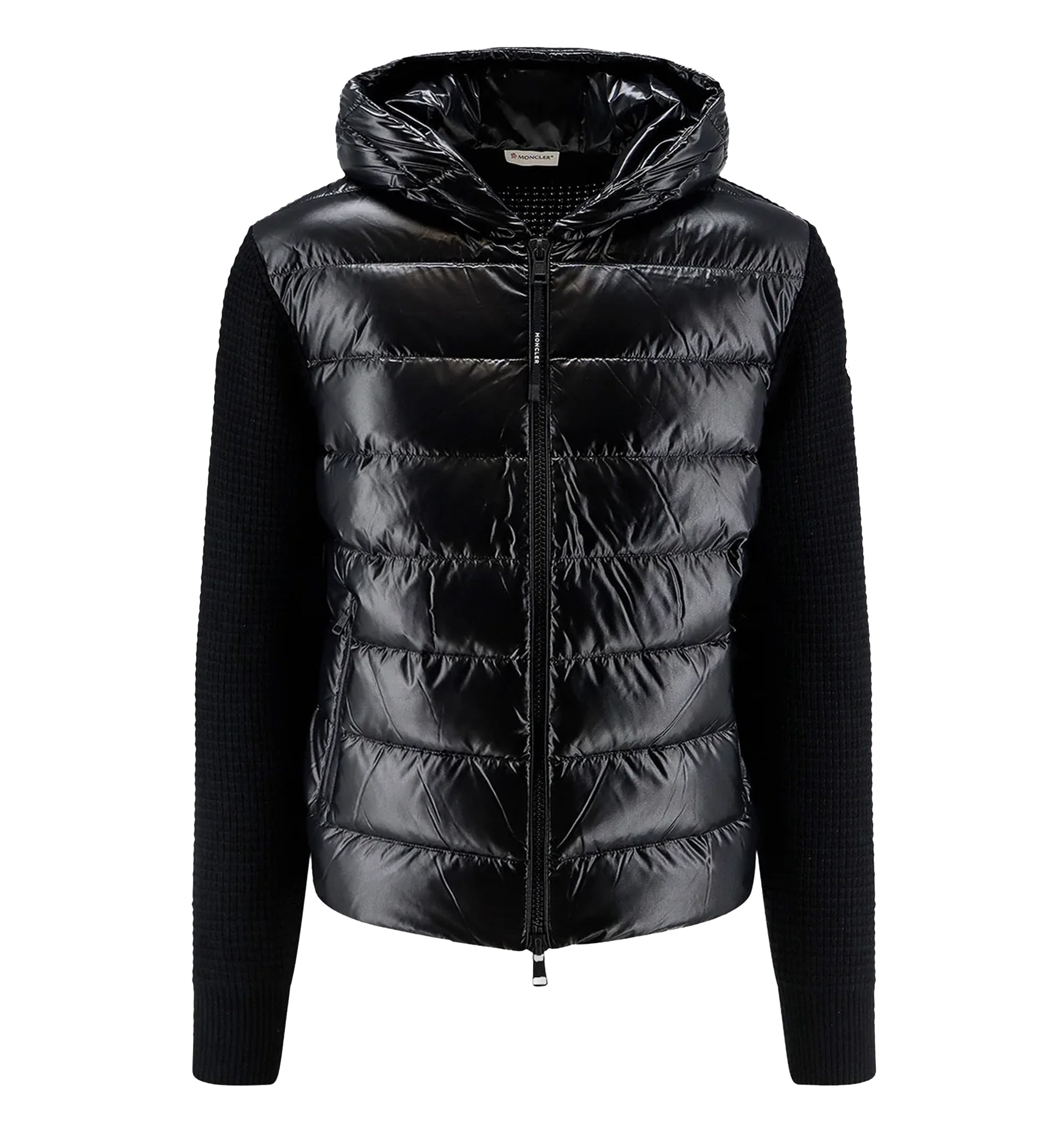 Nylon jacket with wool and cashmere blend sleeves
