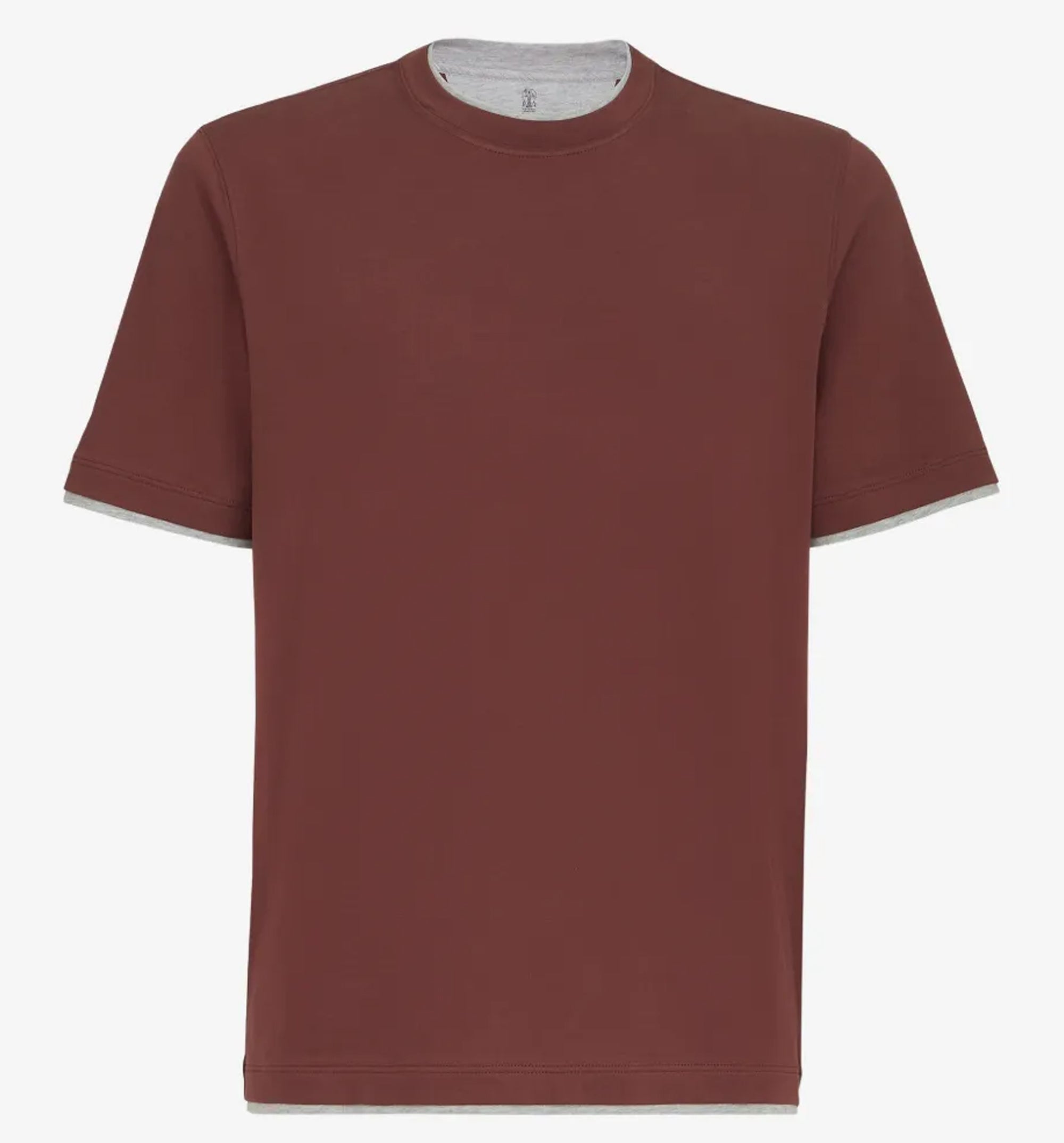Cotton jersey crew-neck T-shirt with faux-layering