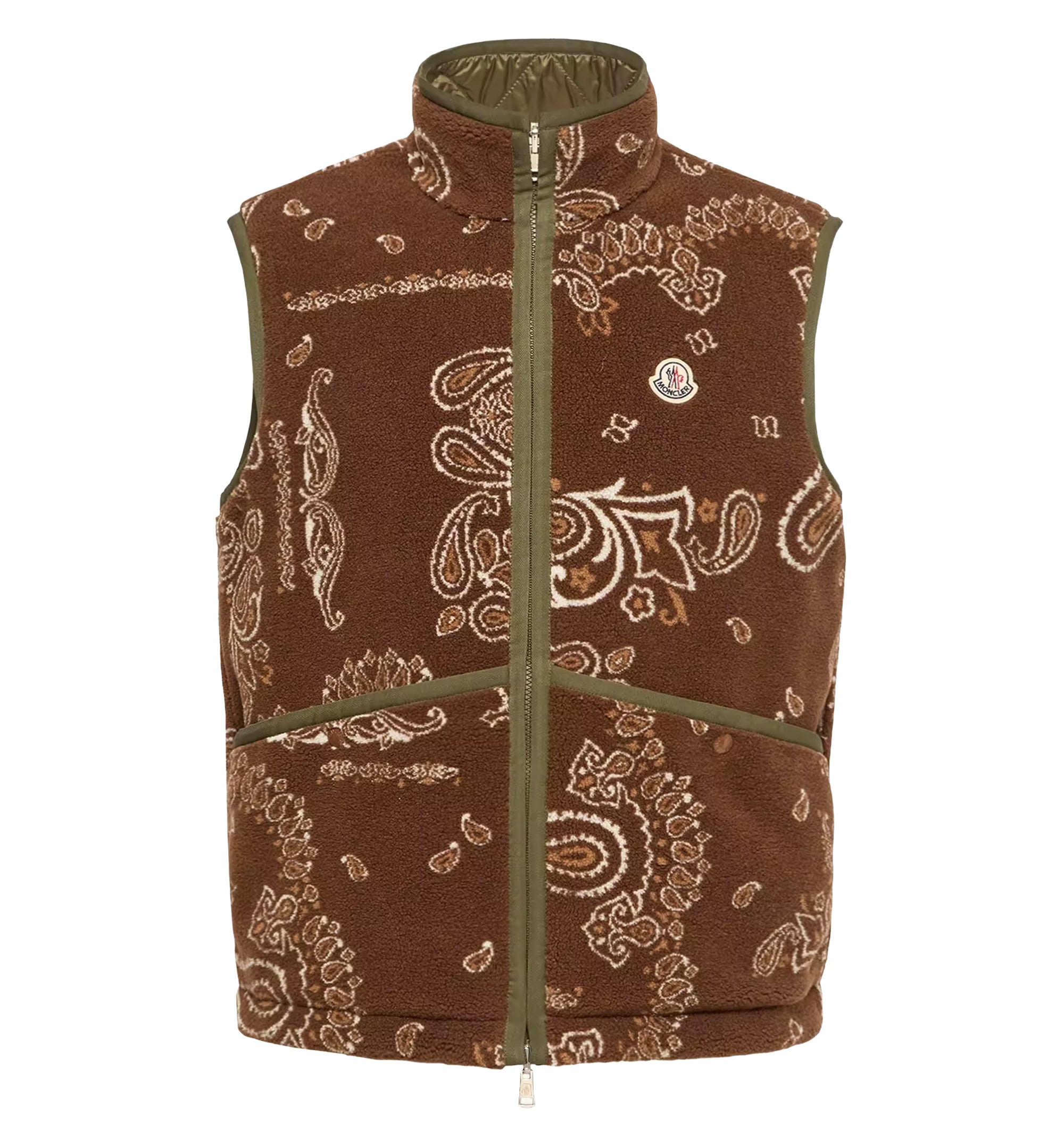 Reversible Paisley Print Padded Teddy Vest