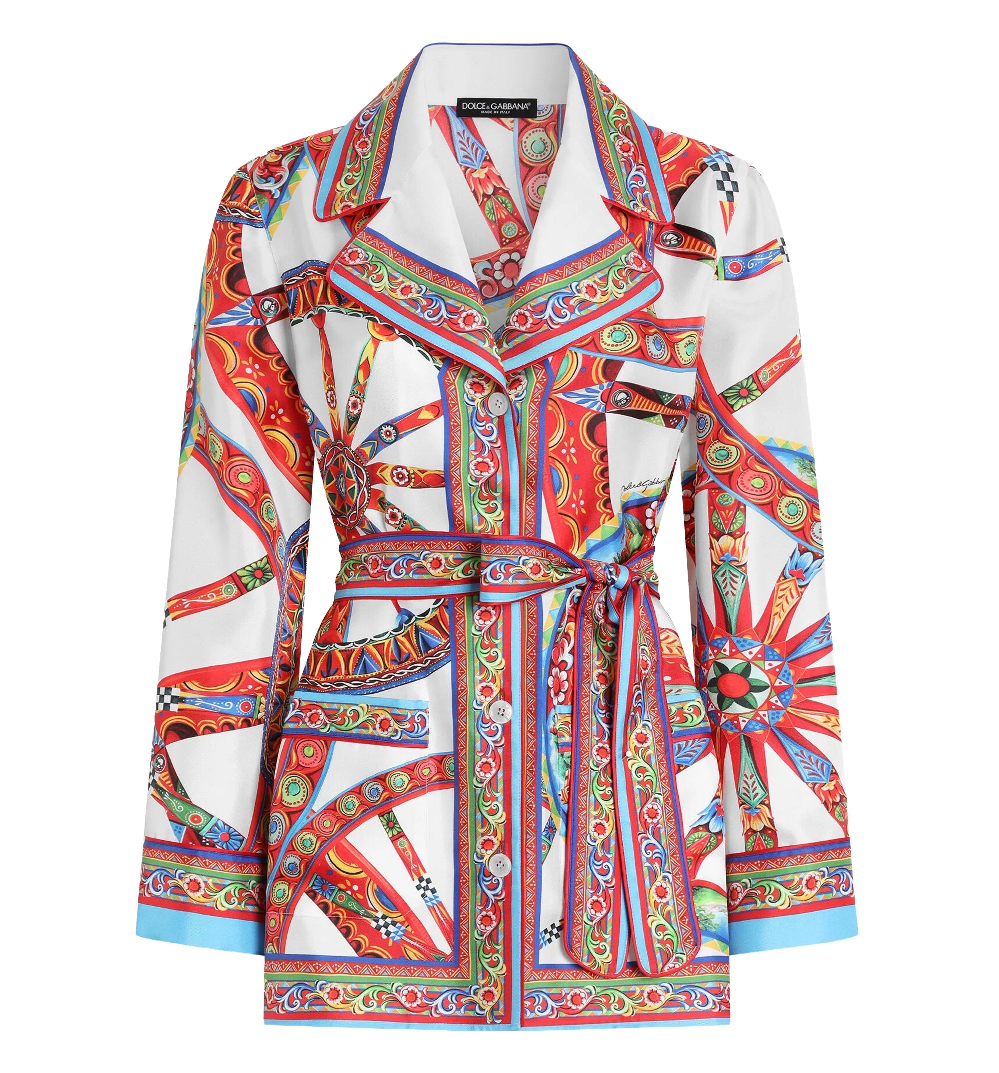 Carretto-print silk twill vanity shirt