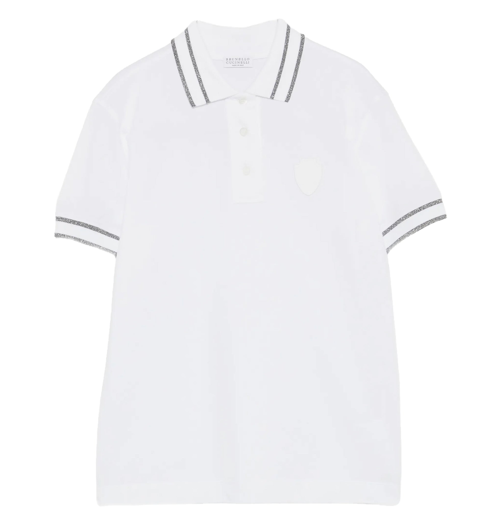 Striped-trim polo shirt