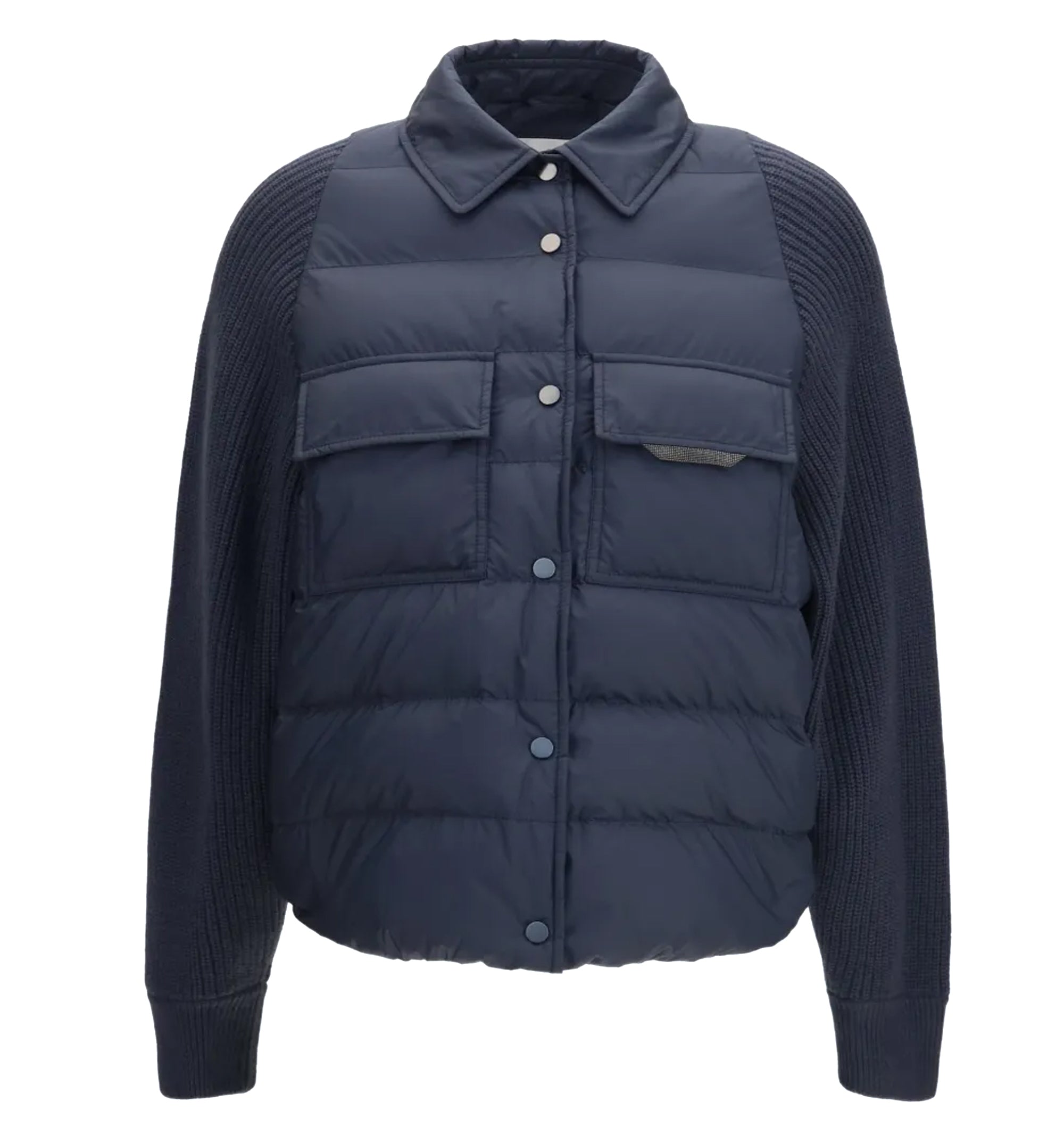 Monili-chain padded jacket