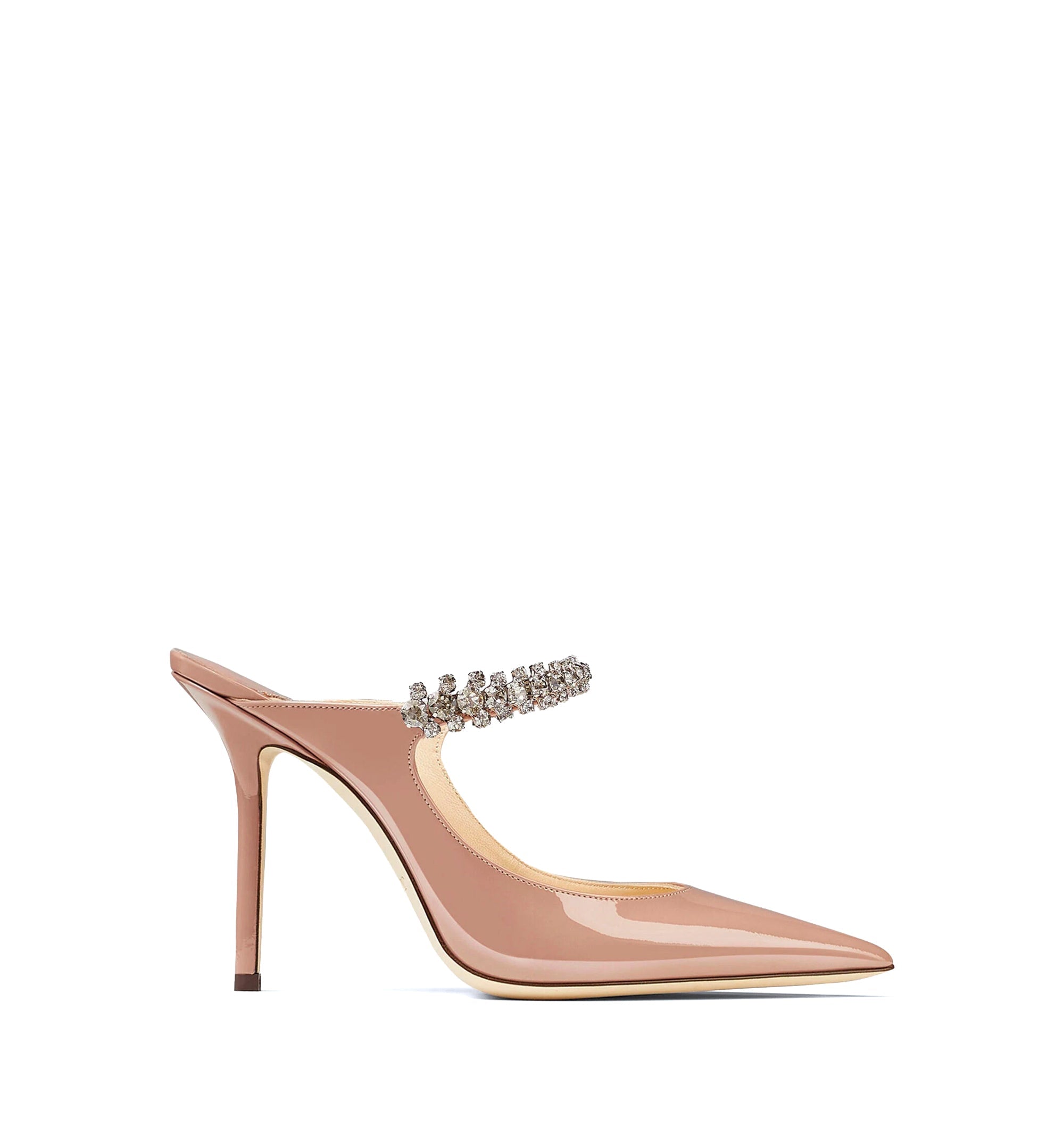 Bing 100 Leather Mules with Crystal Strap
