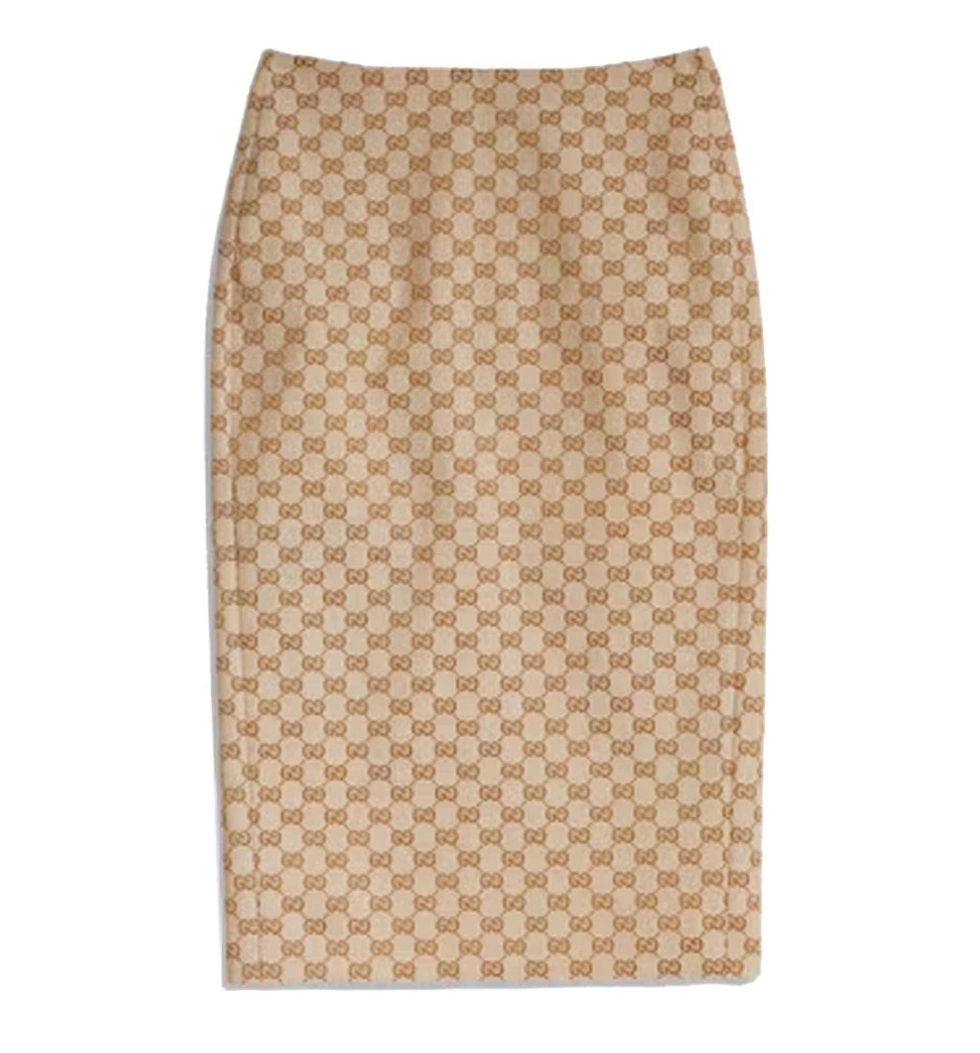 GG cotton canvas midi skirt
