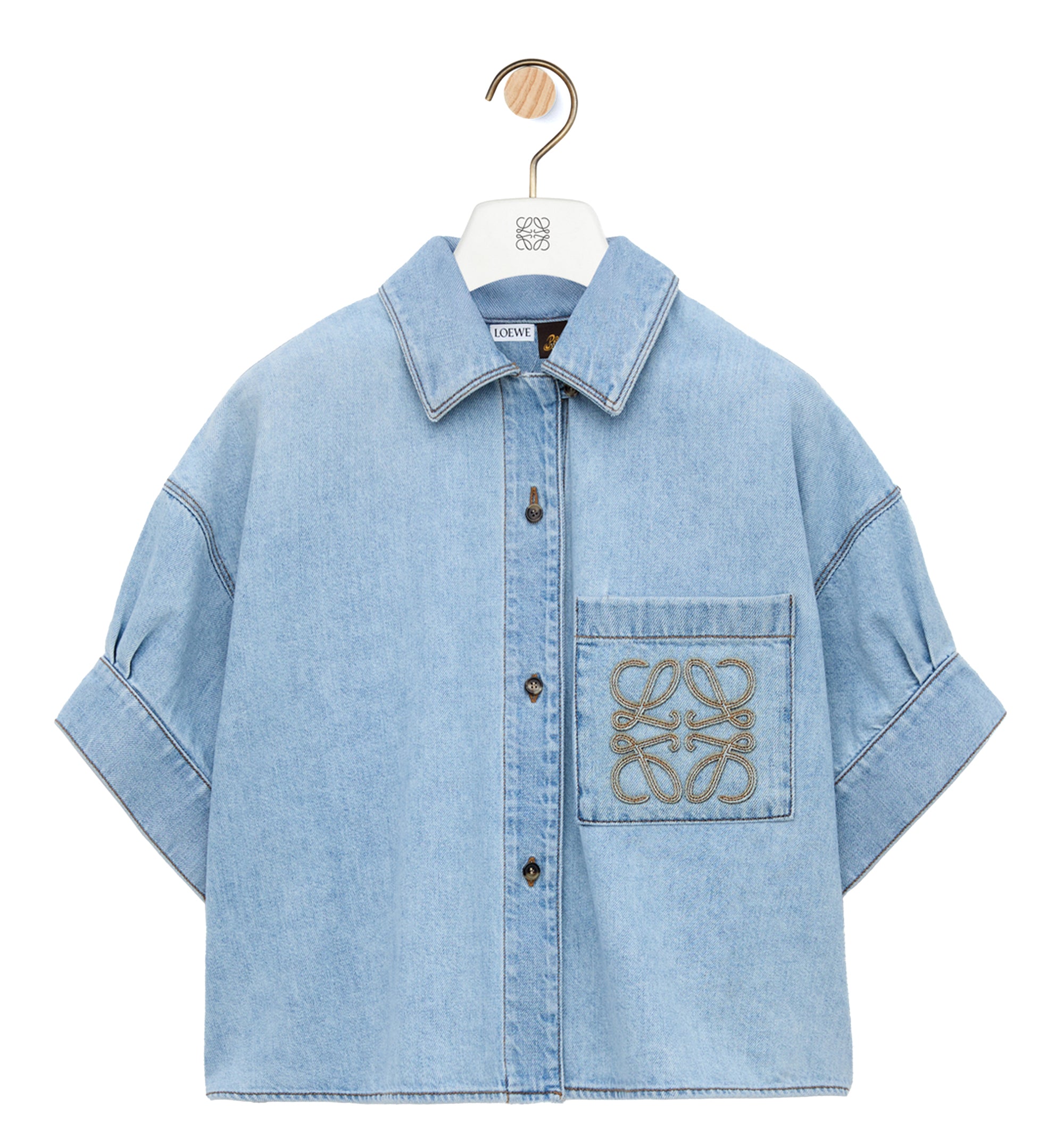 Short sleeve shirt in denim