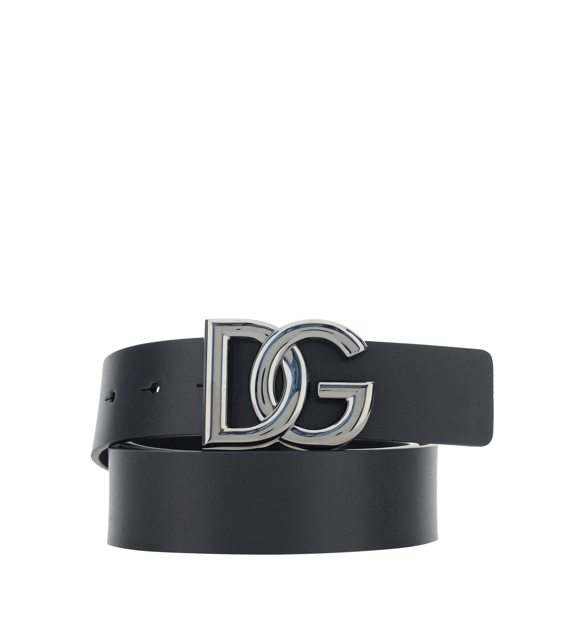 Leather belt with DG logo