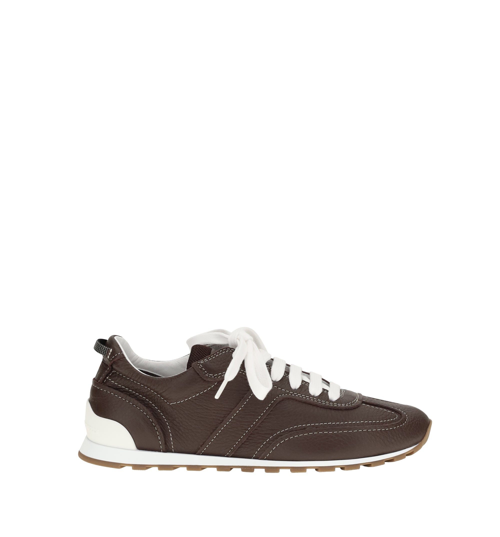 Brown Calf Leather Bos Taurus Athletic Sneakers