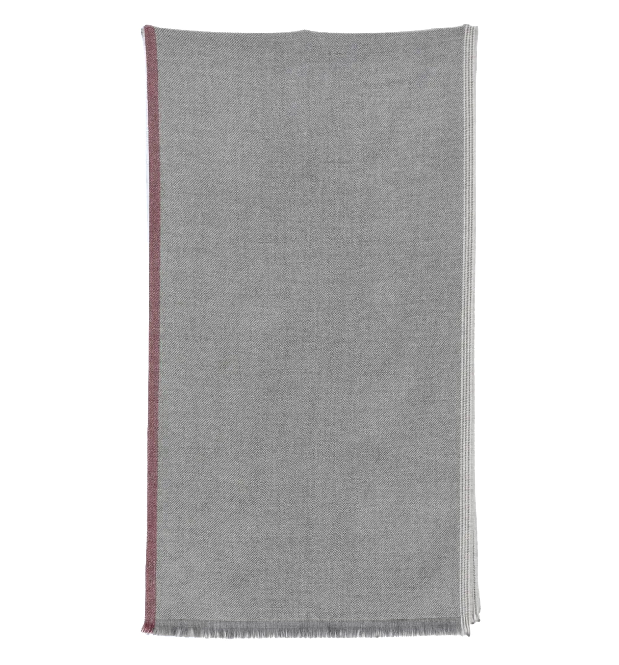 Herringbone-weave frayed scarf