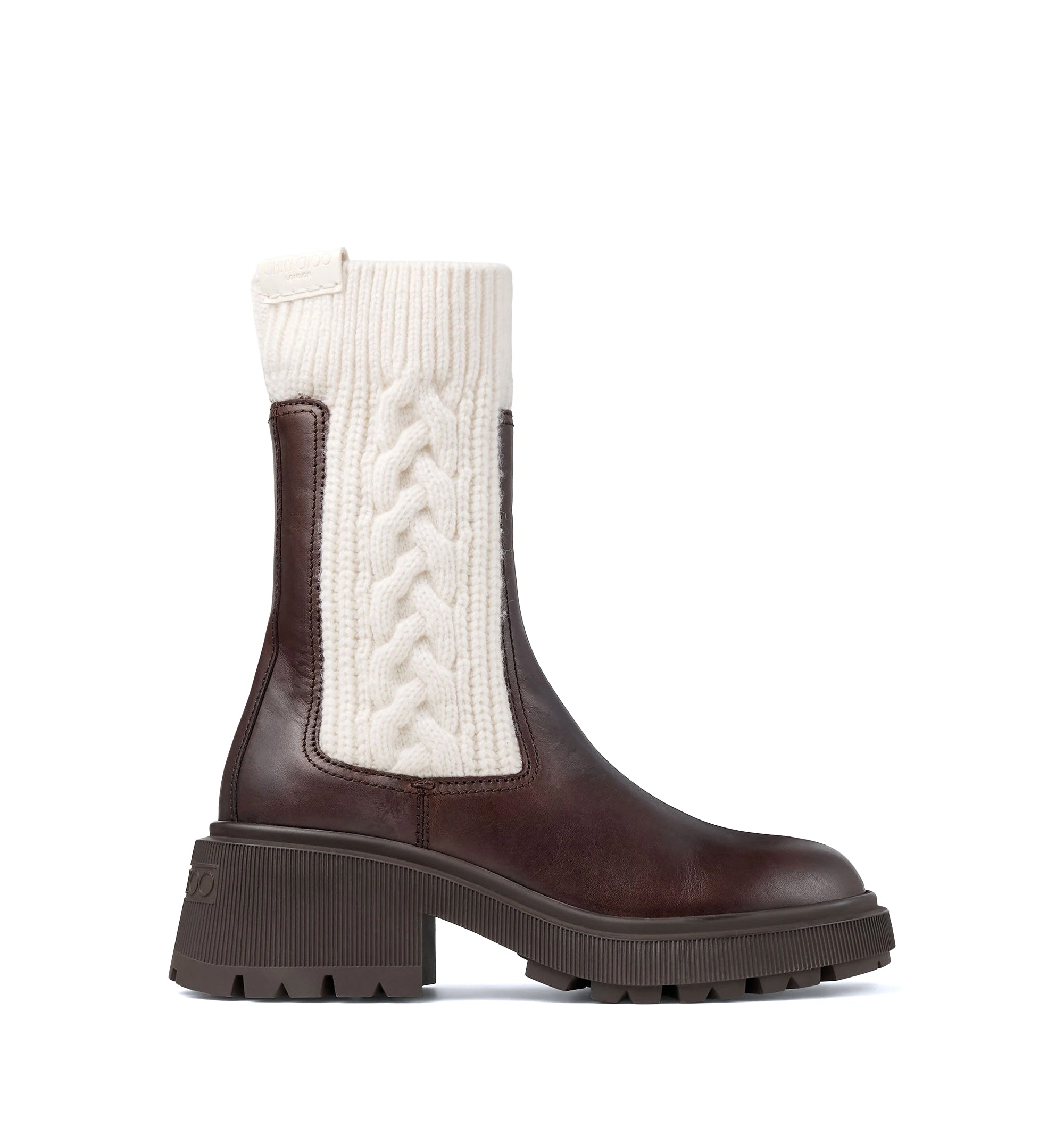 Tamia Flat Boots with Cable Knit  Sale Price