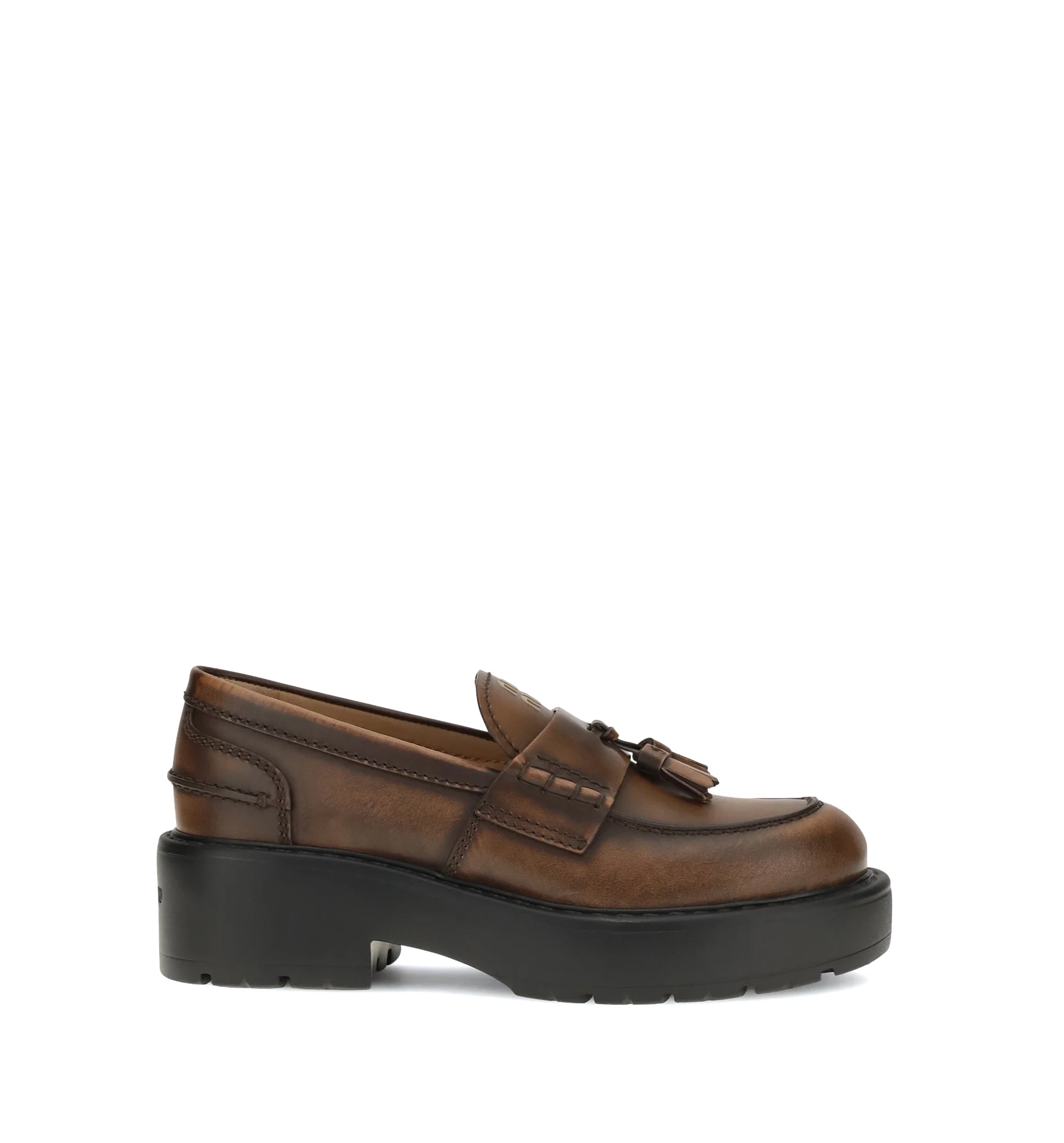 Smooth leather tassel Loafers