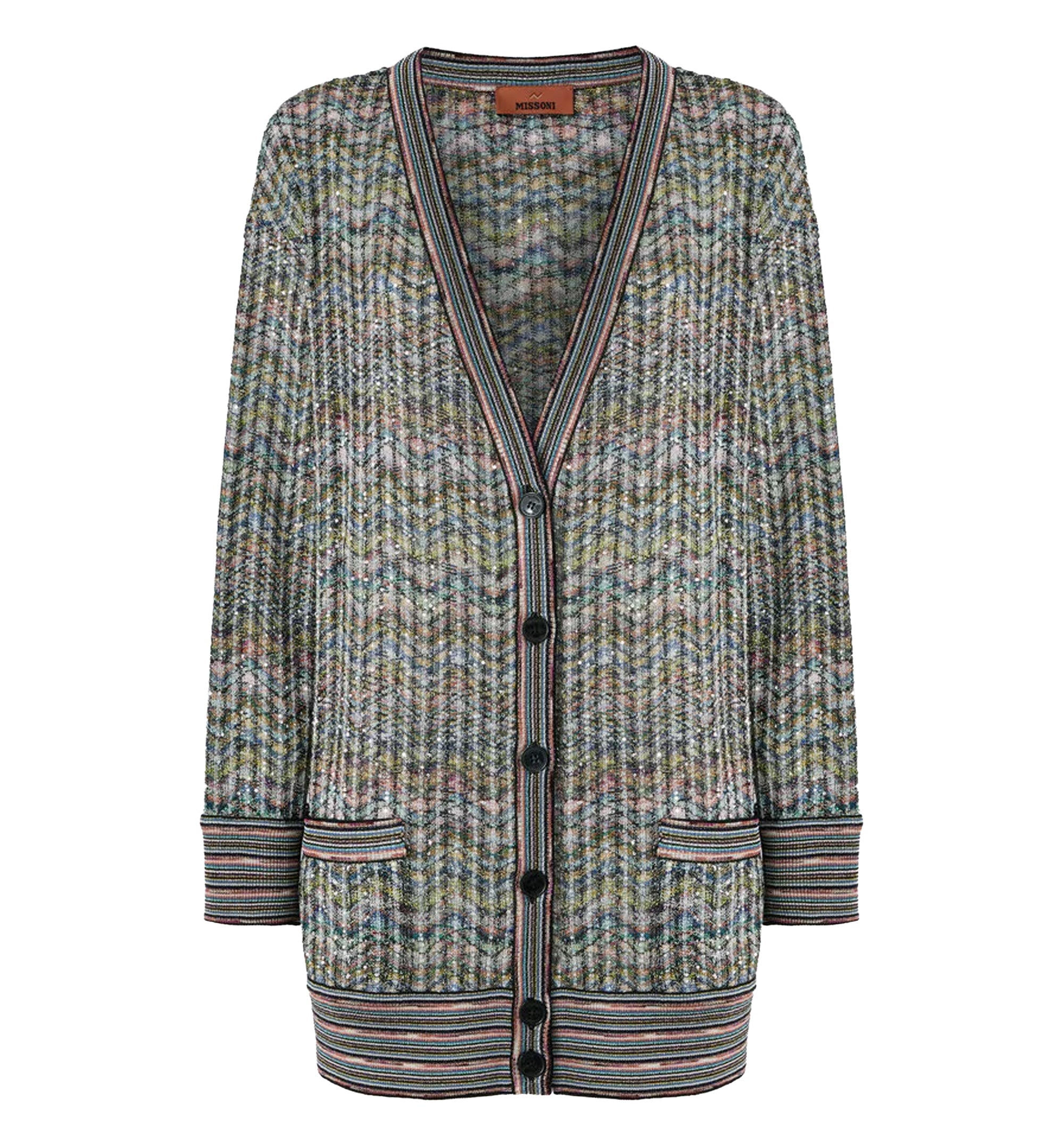 Oversized viscose-blend cardigan with sequins