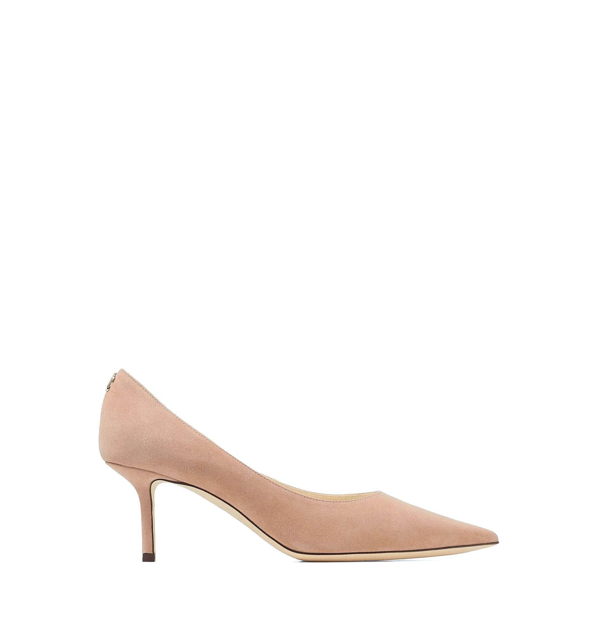 Love 65 Pink Suede Pointed Pumps with JC Emblem