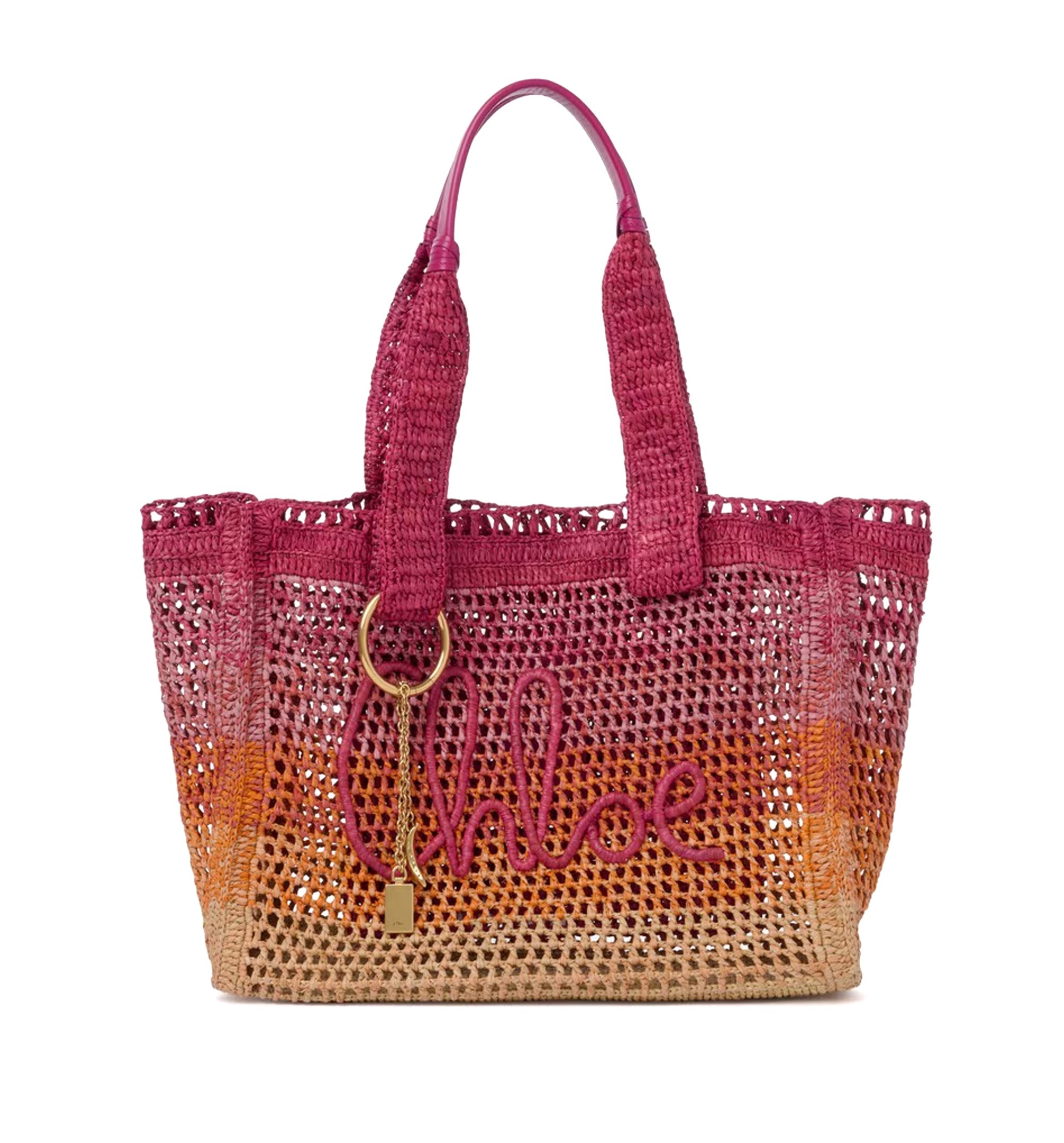 Summer Banana east-west tote bag in raffia