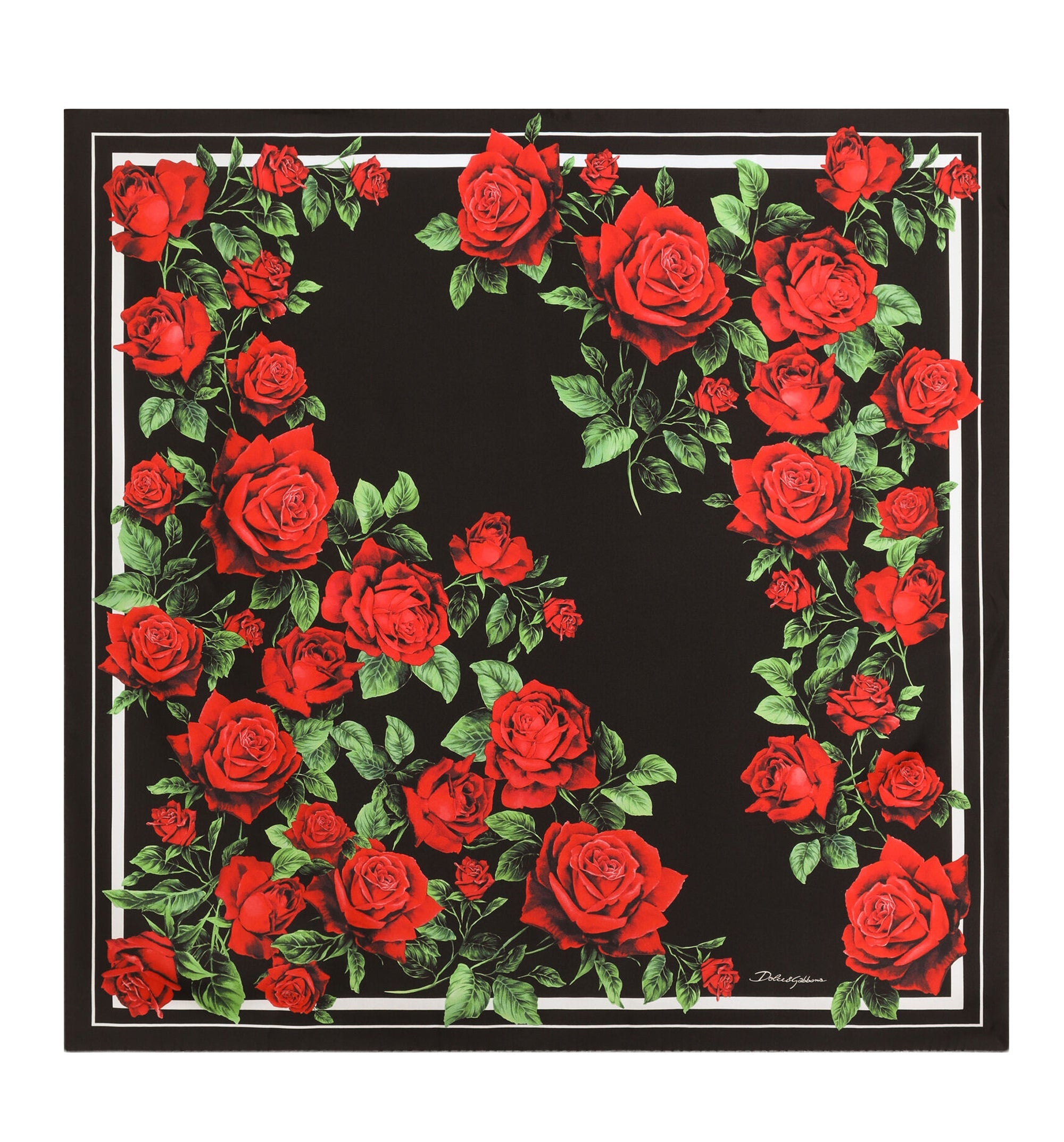 90x90 rose-print silk twill scarf