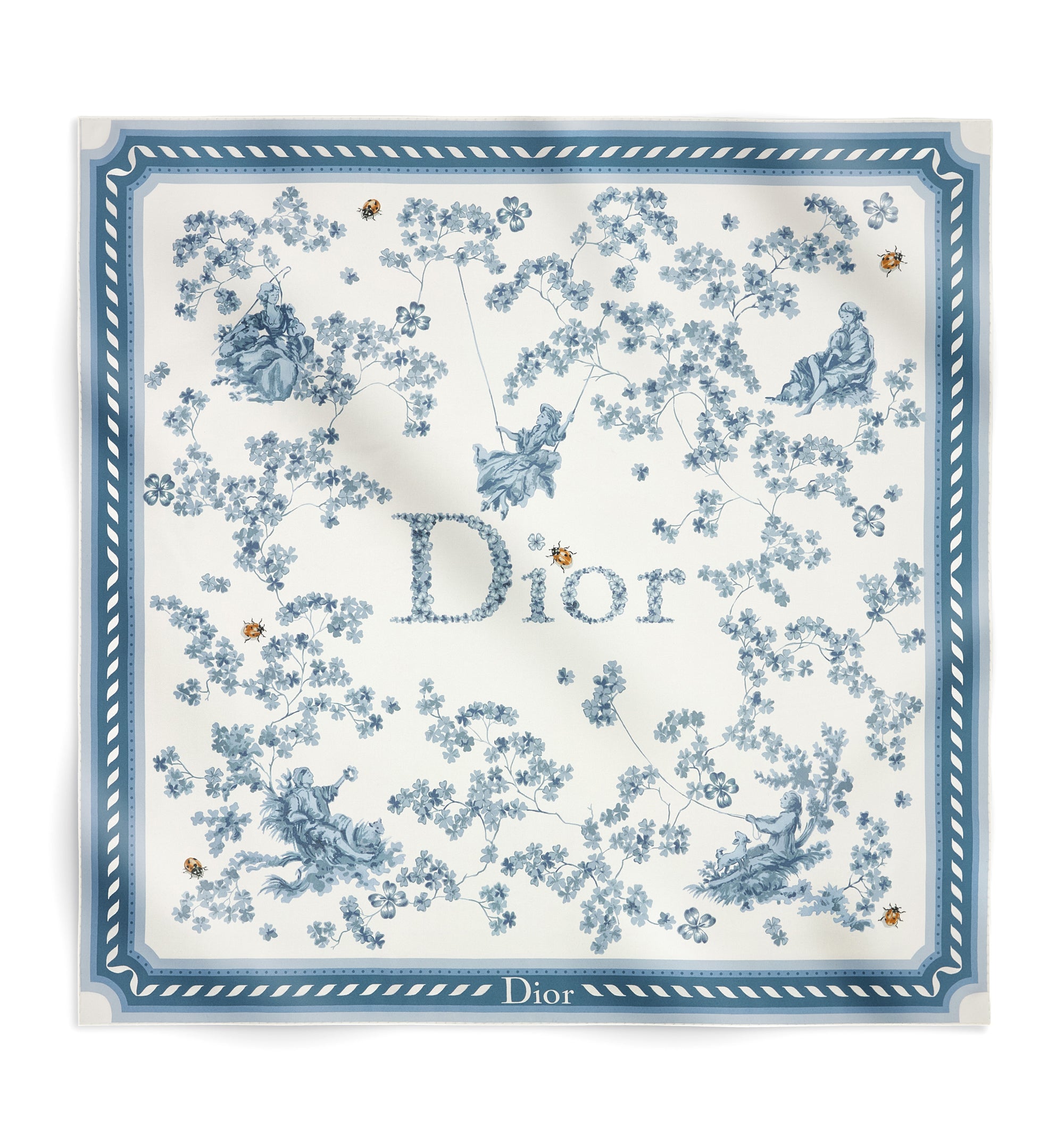 Toile de Jouy Clover 90 Square Scarf