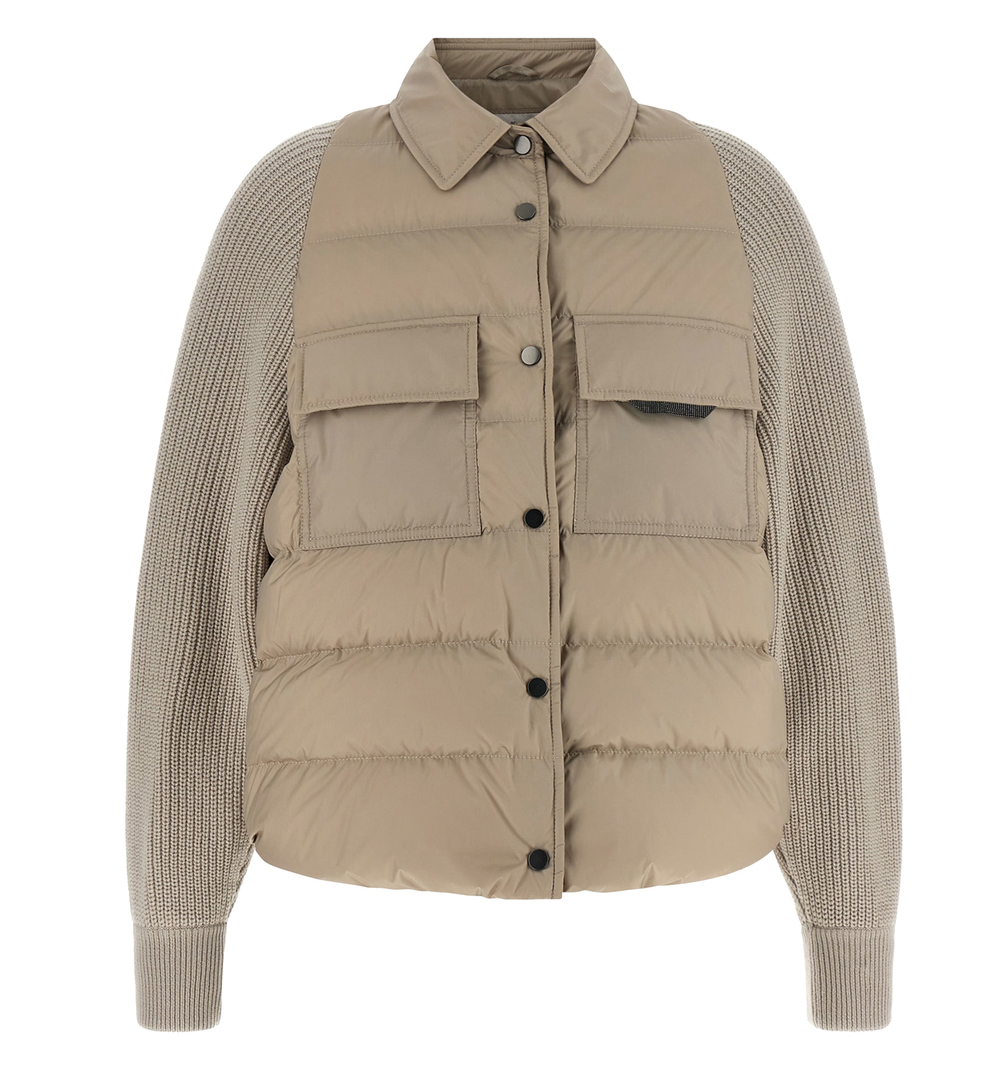 'Shiny Flap Detail' down jacket