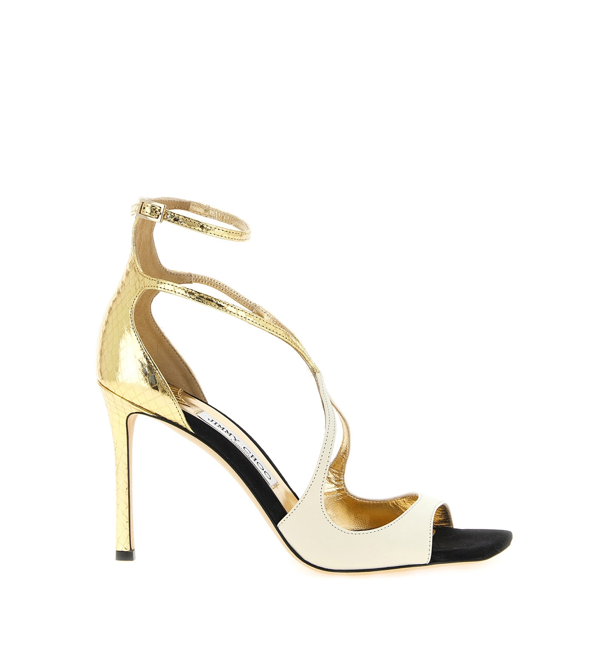 Azia 95 Gold Liquid Metal Leather Sandals