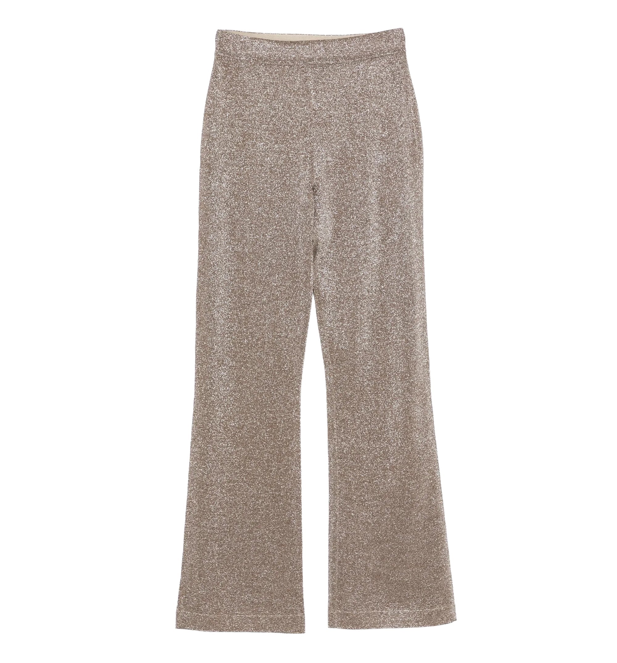 Lamé Fabric Flare Trousers