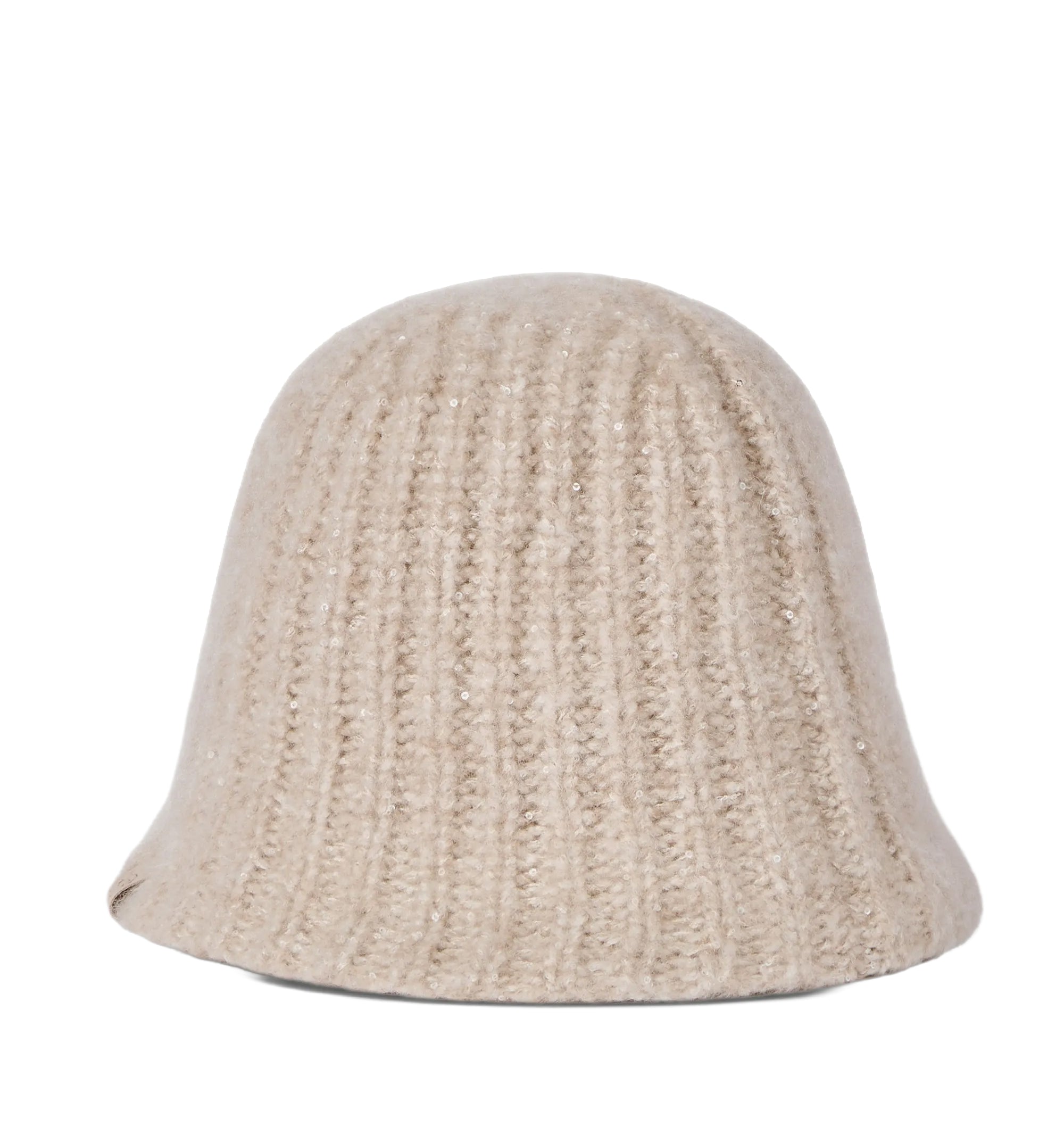 Cashmere Diamond-yarn rib-knit bucket hat