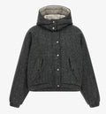 Donegal-knit hooded jacket