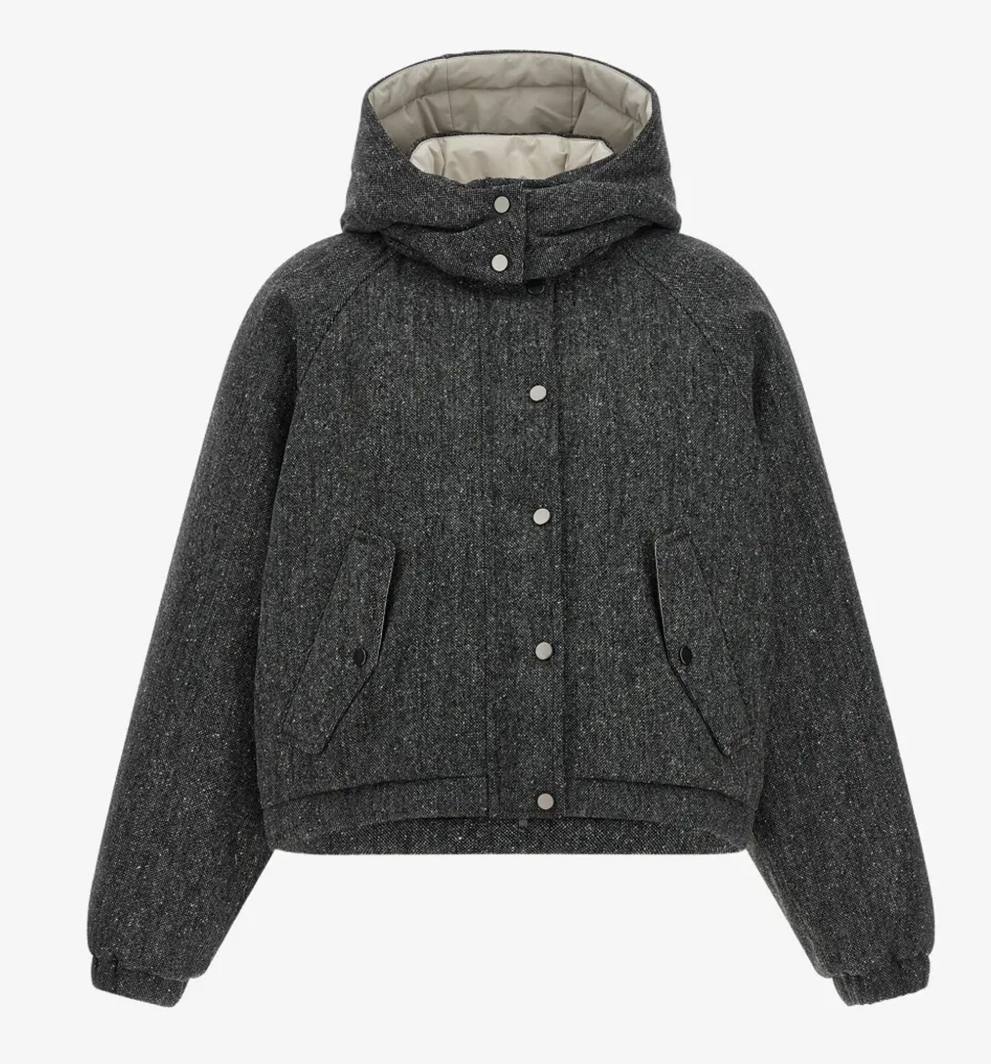 Donegal-knit hooded jacket