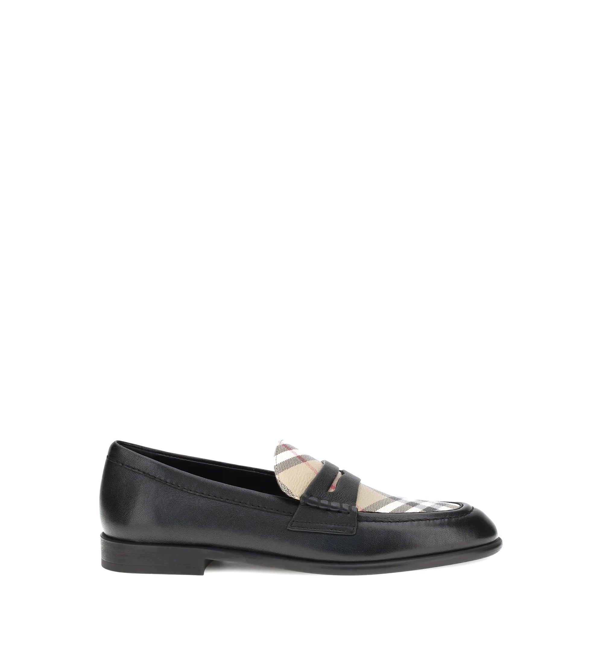 Opal leather and Check Loafers