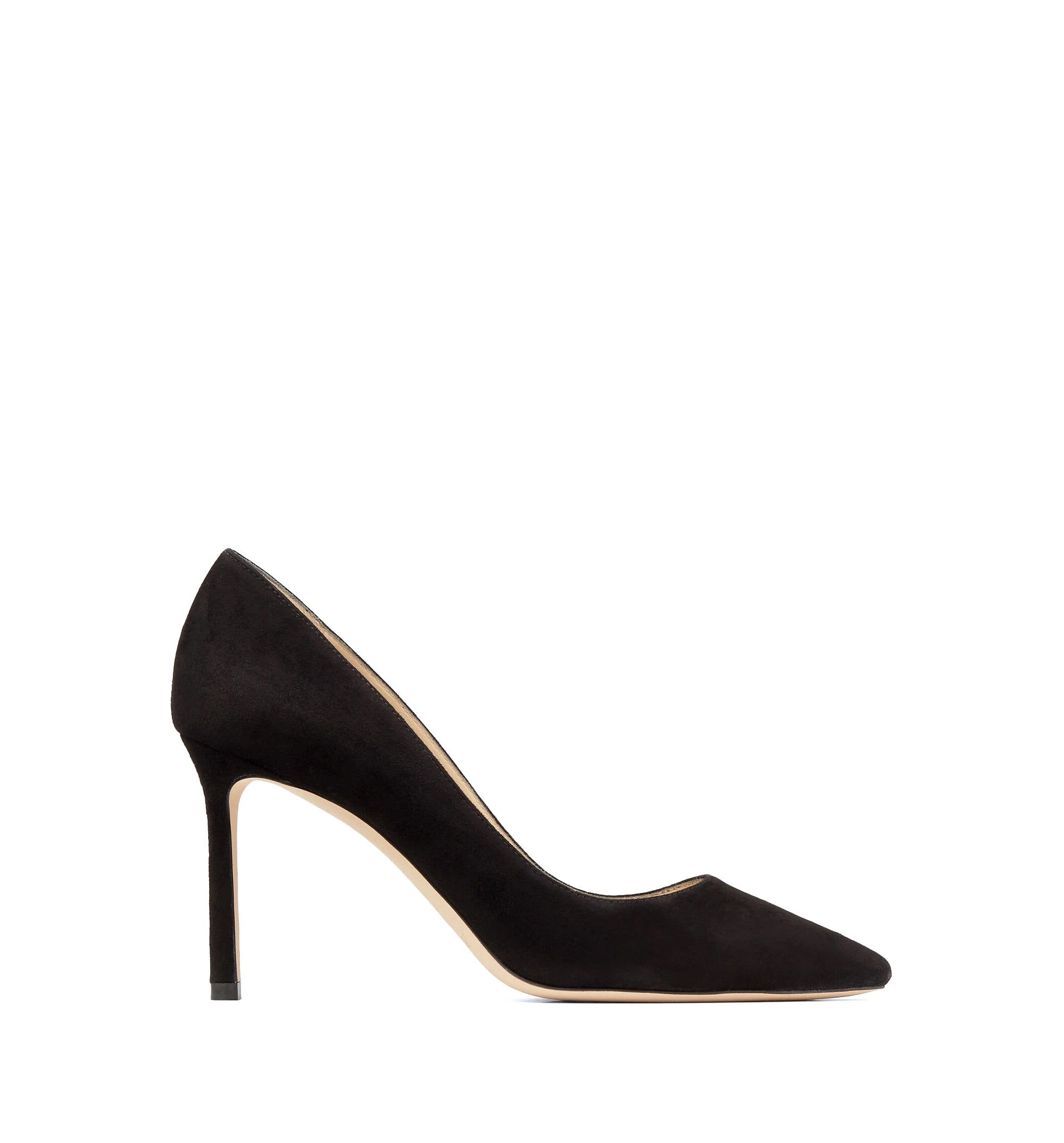 Romy 85 Black Suede Pointed Pumps
