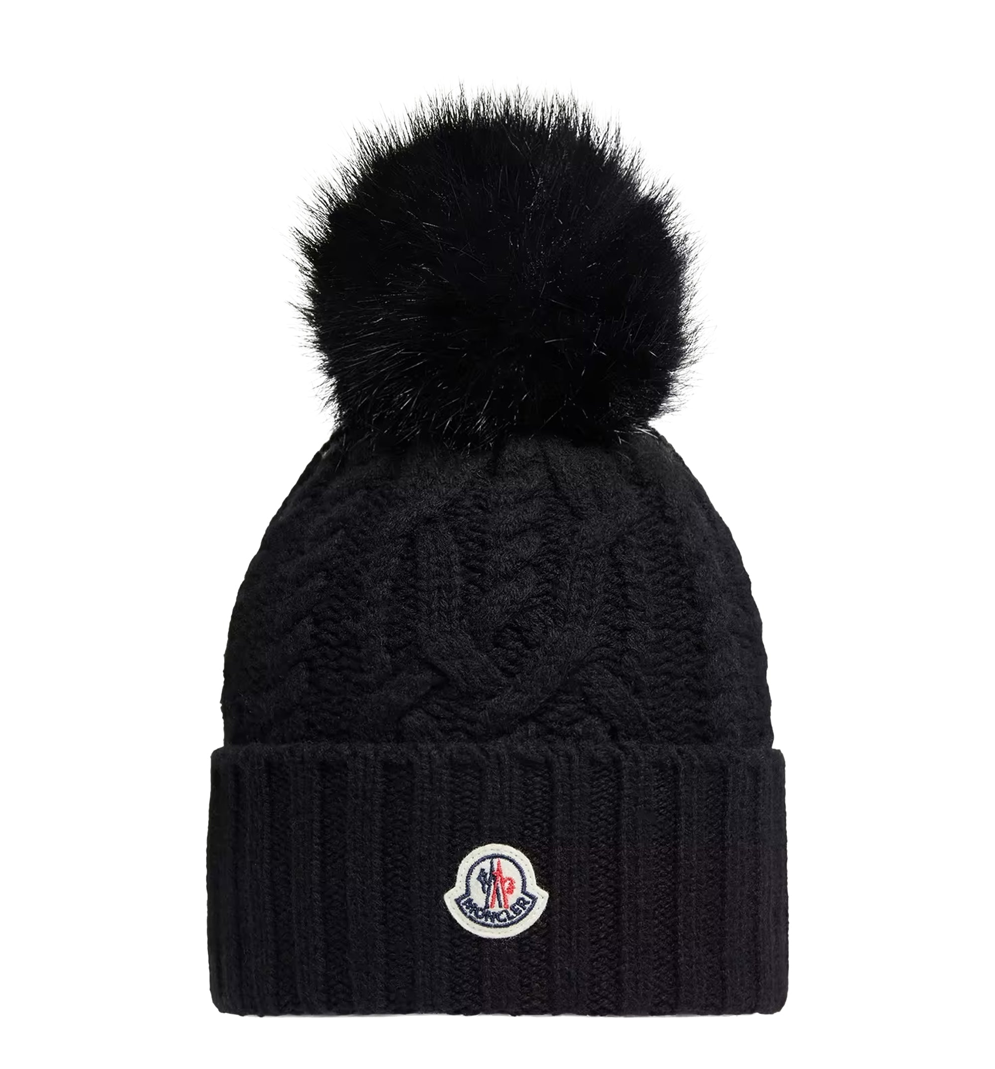 Wool & Cashmere Blend Beanie with Pom Pom