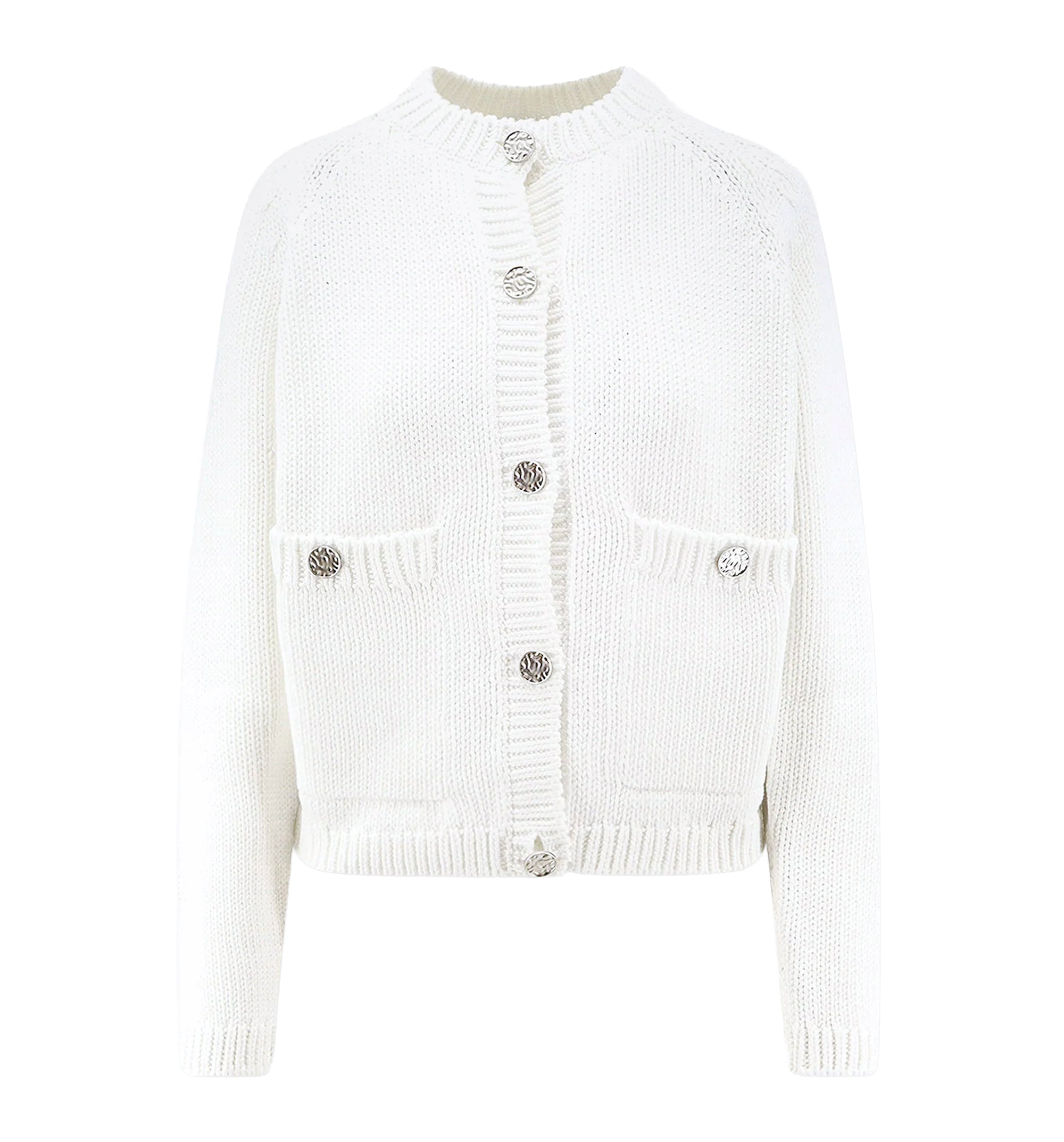 Hammered Button Cotton Cardigan