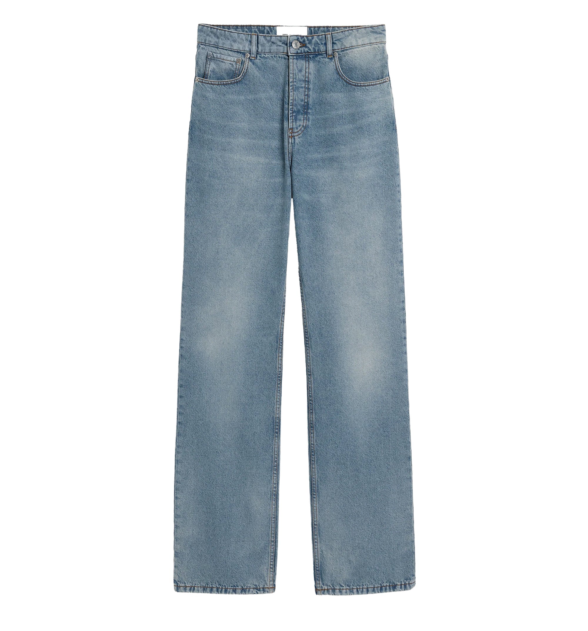 Blue large-fit cotton jeans