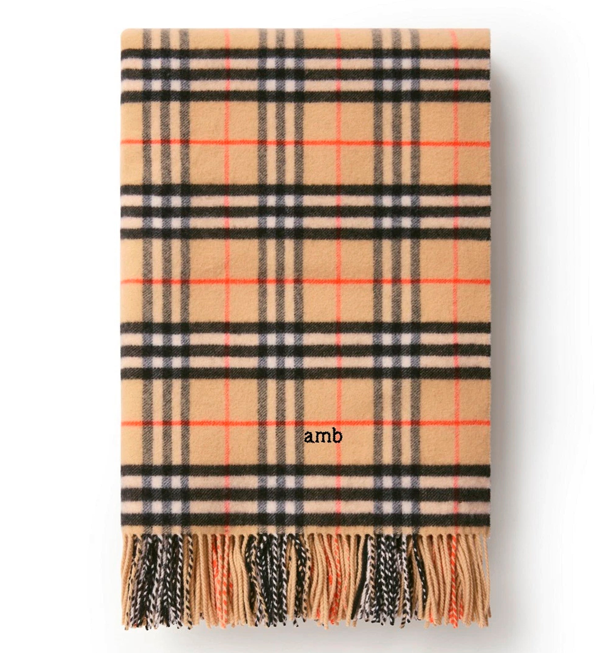 Check Wool Cashmere Blanket