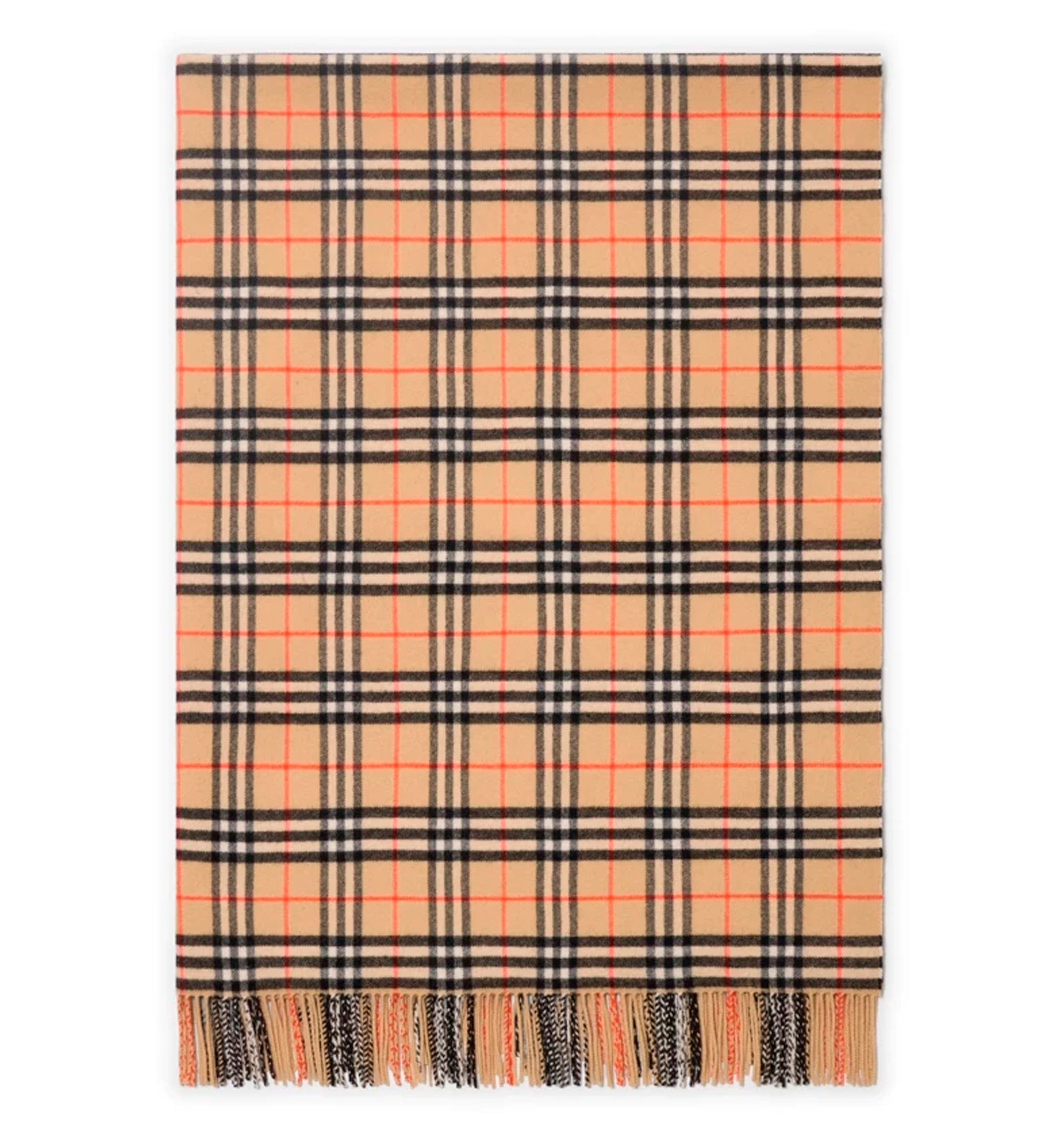 Check Wool Cashmere Blanket