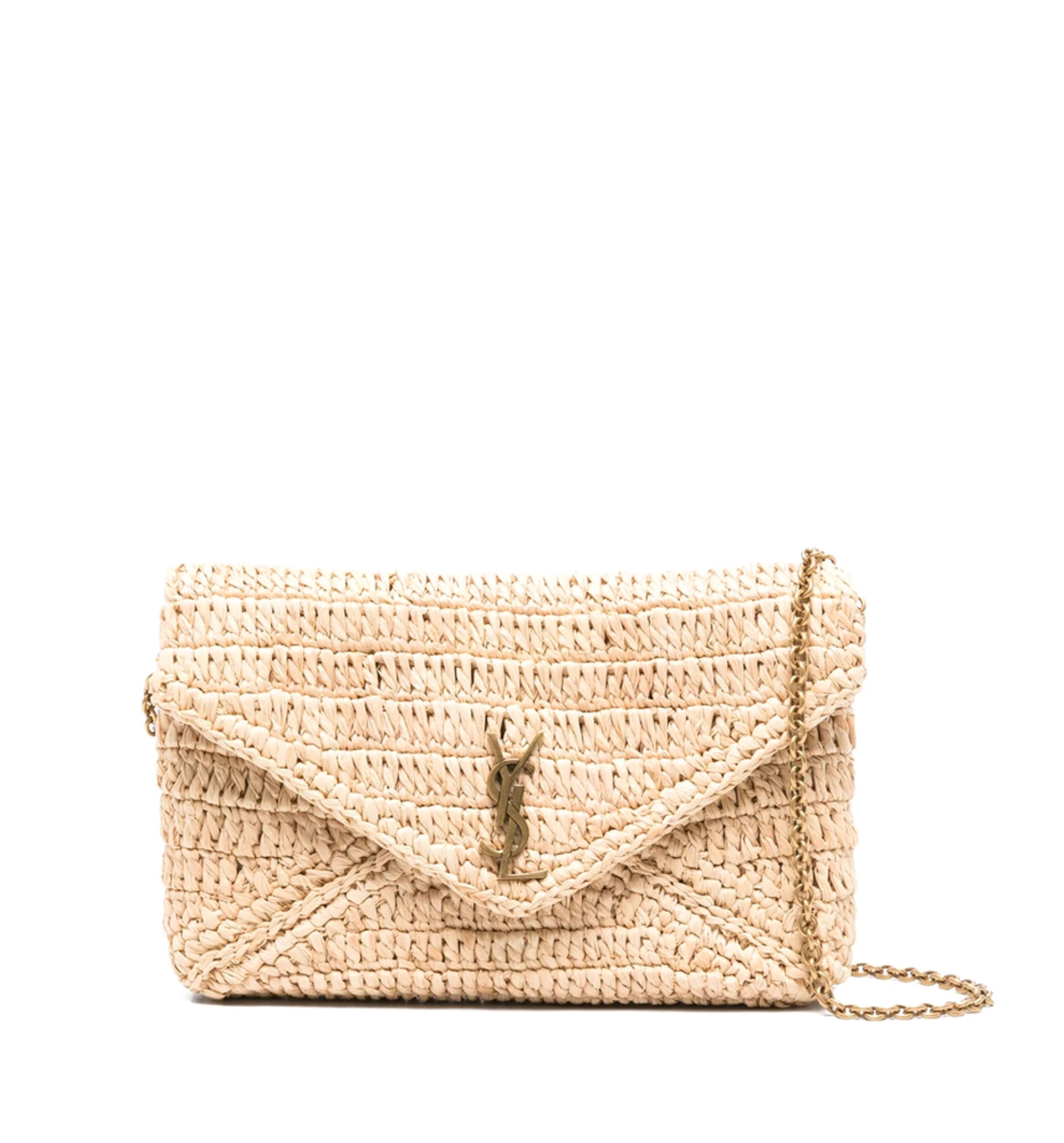 Cassandre Small Chain Pouch In Raffia