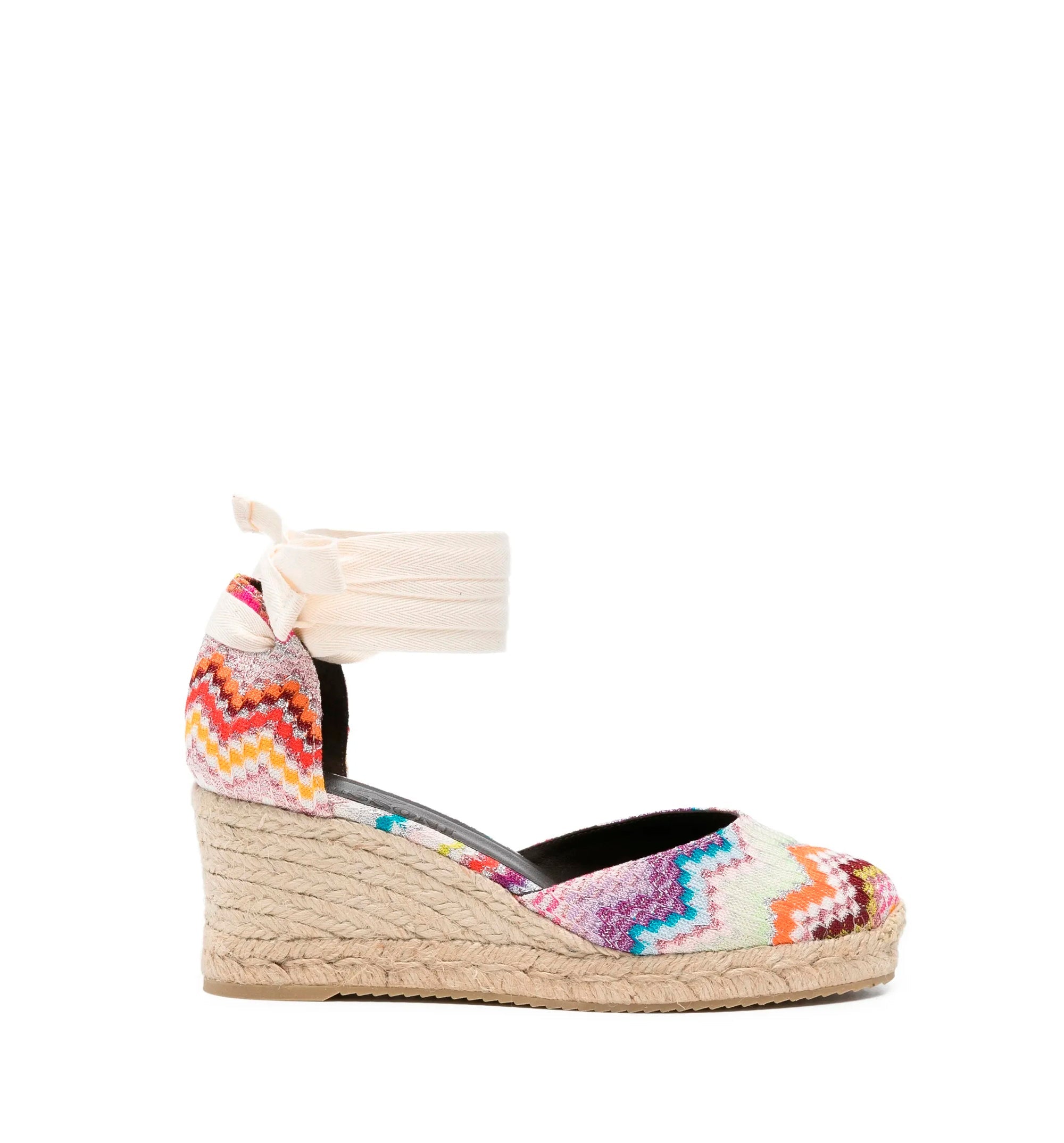 Chevron-pattern Tie Espadrilles