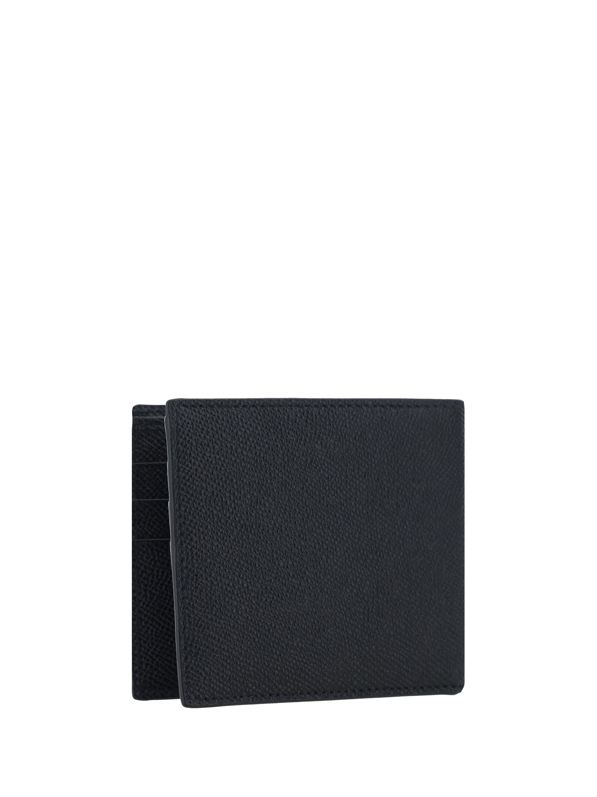 Calfskin Bifold Wallet With Logo Tag
