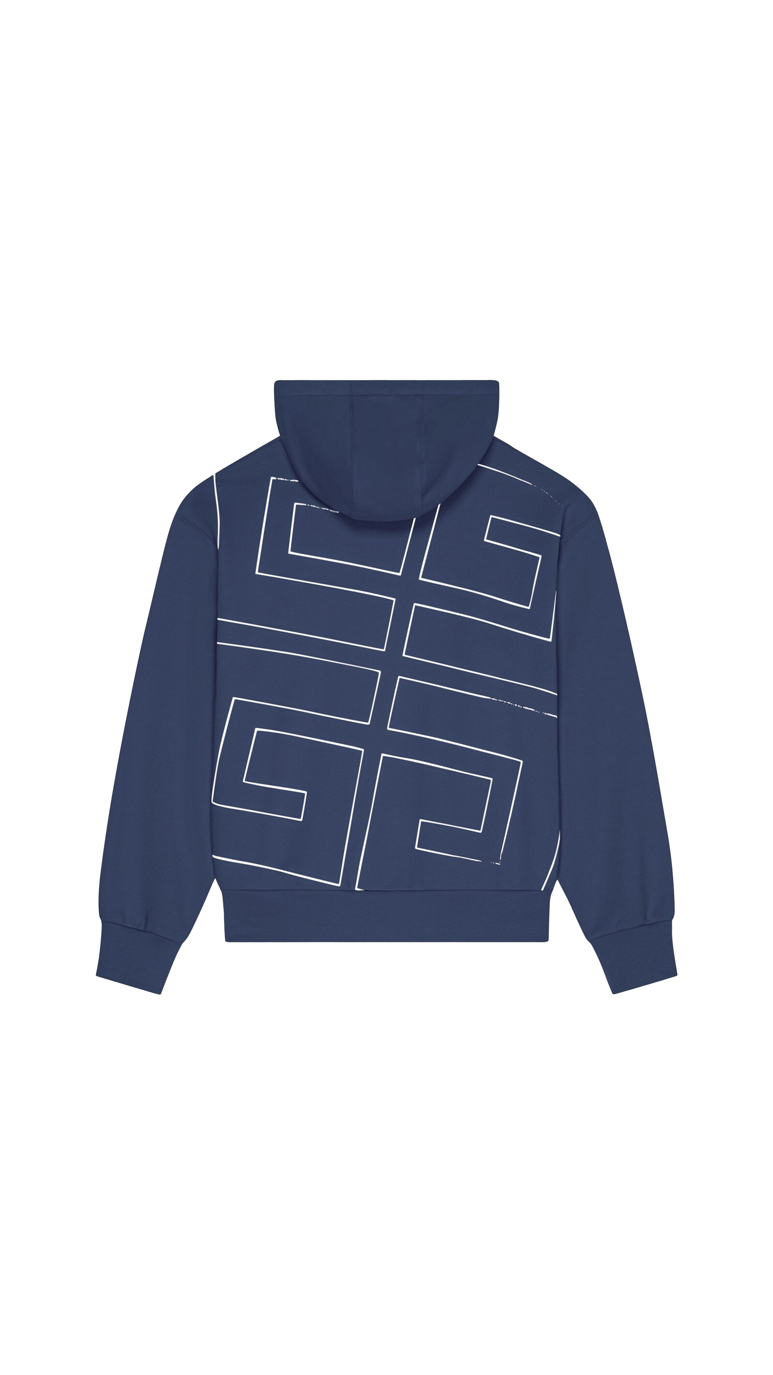 4g Boxy Fit Hoodie In Fleece - Deep Blue