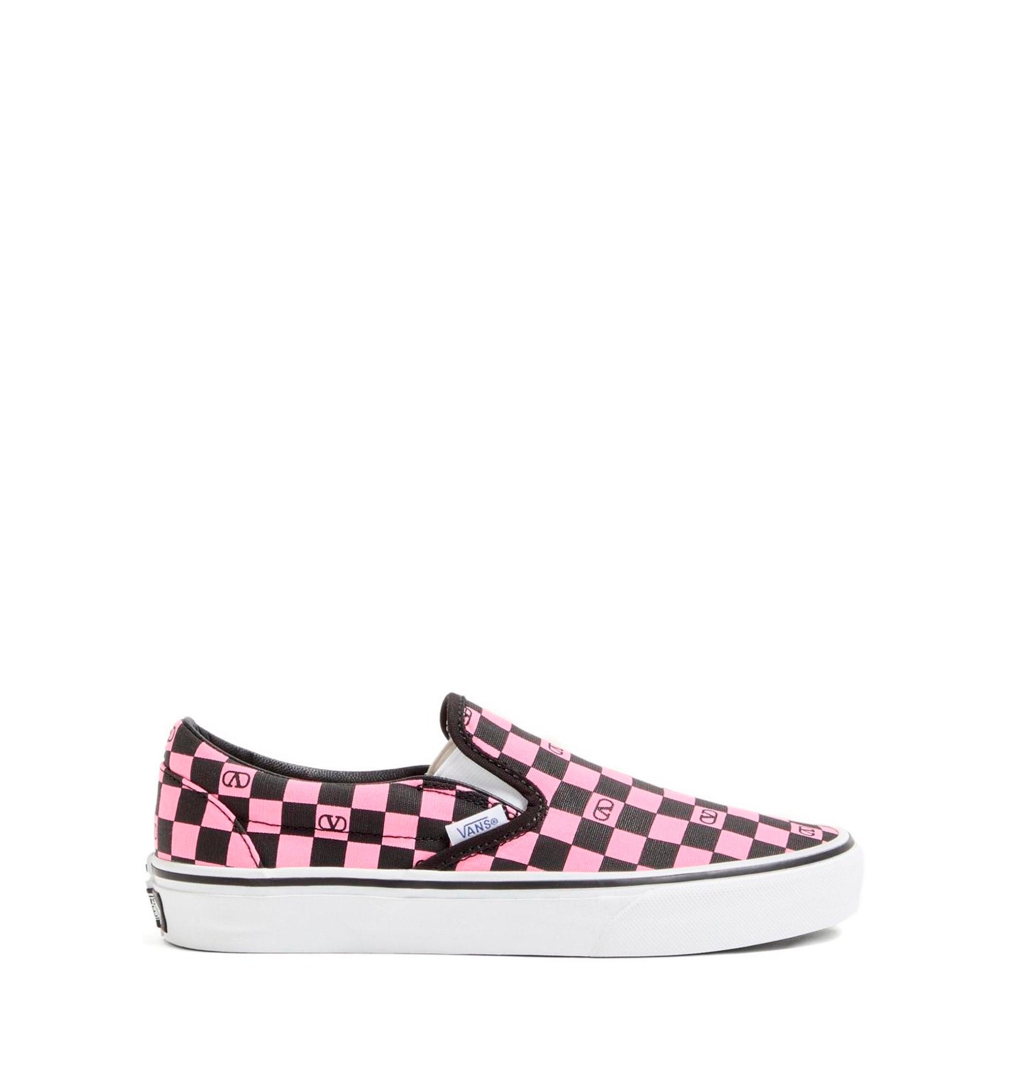 Valentino Garavani And Vans Slip-On Sneaker In Fabric With VLogo Checkerboard Print And Polka Dot Detail