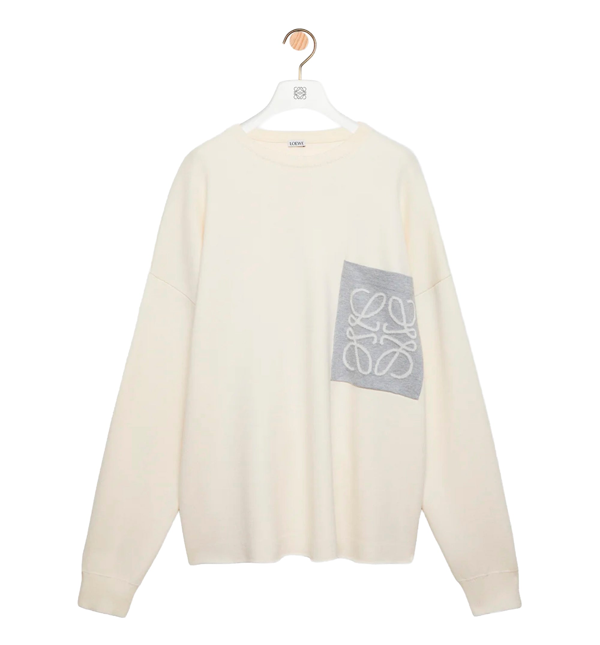 Anagram pocket sweater in cotton blend