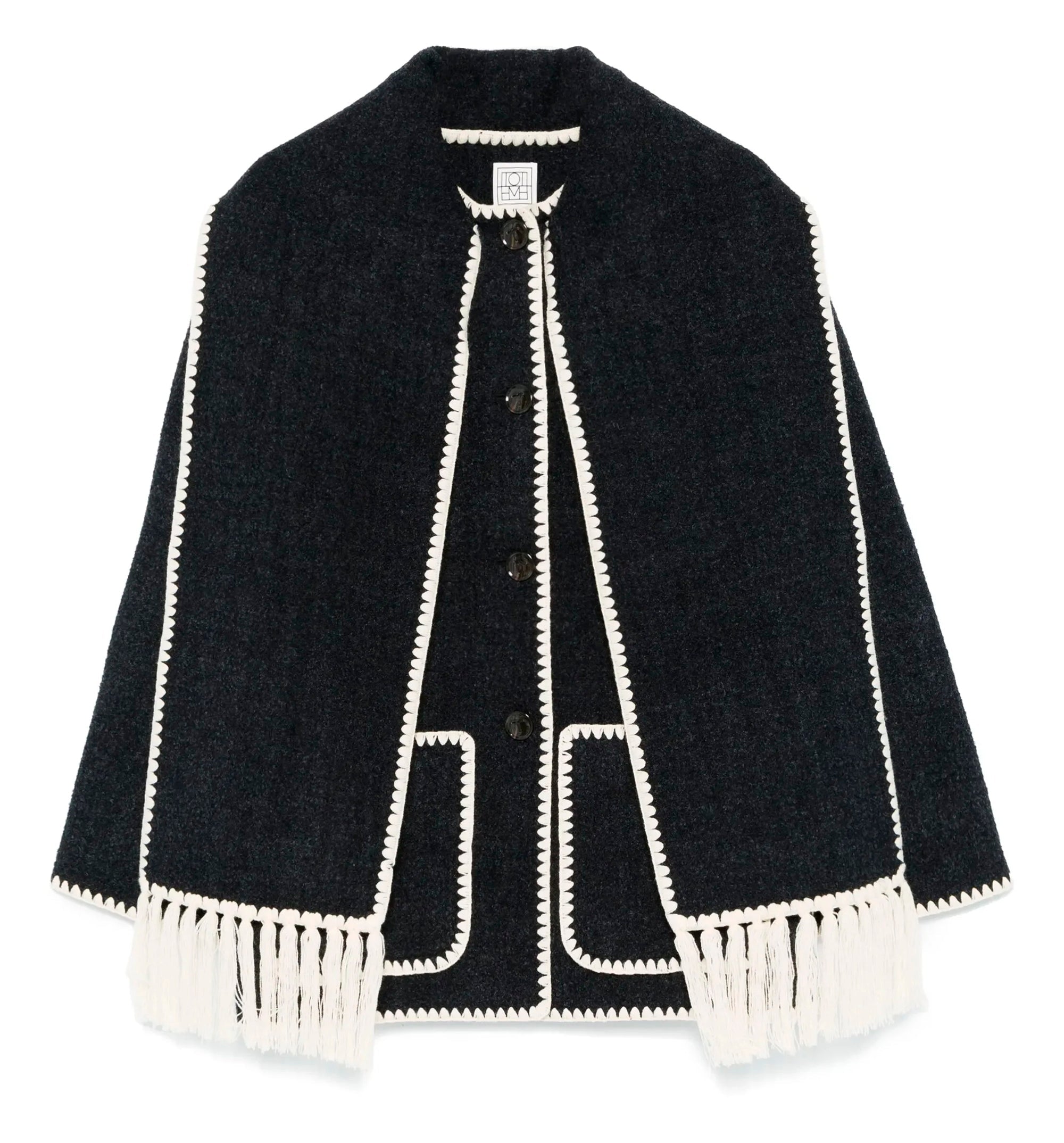 Attached-scarf Jacket