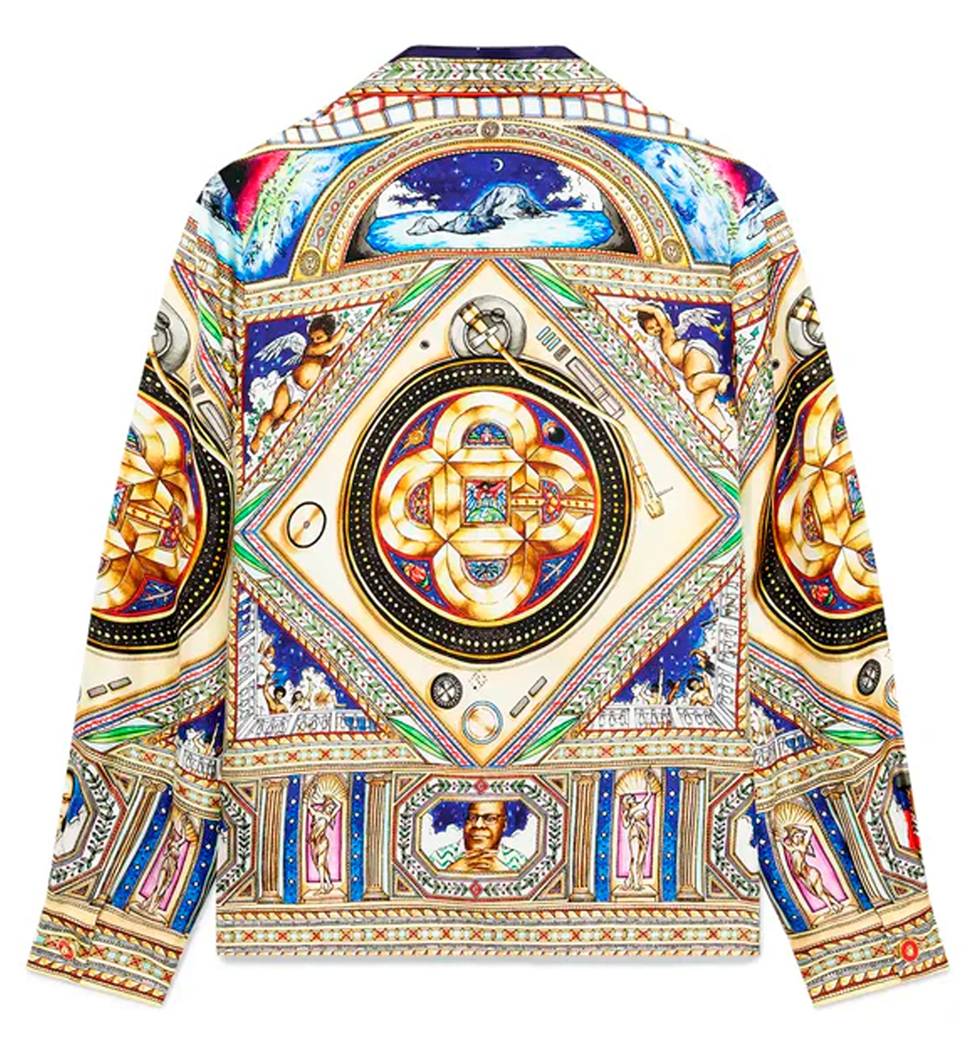 Take Me To Church Cuban Collar Long Sleeve Silk Shirt